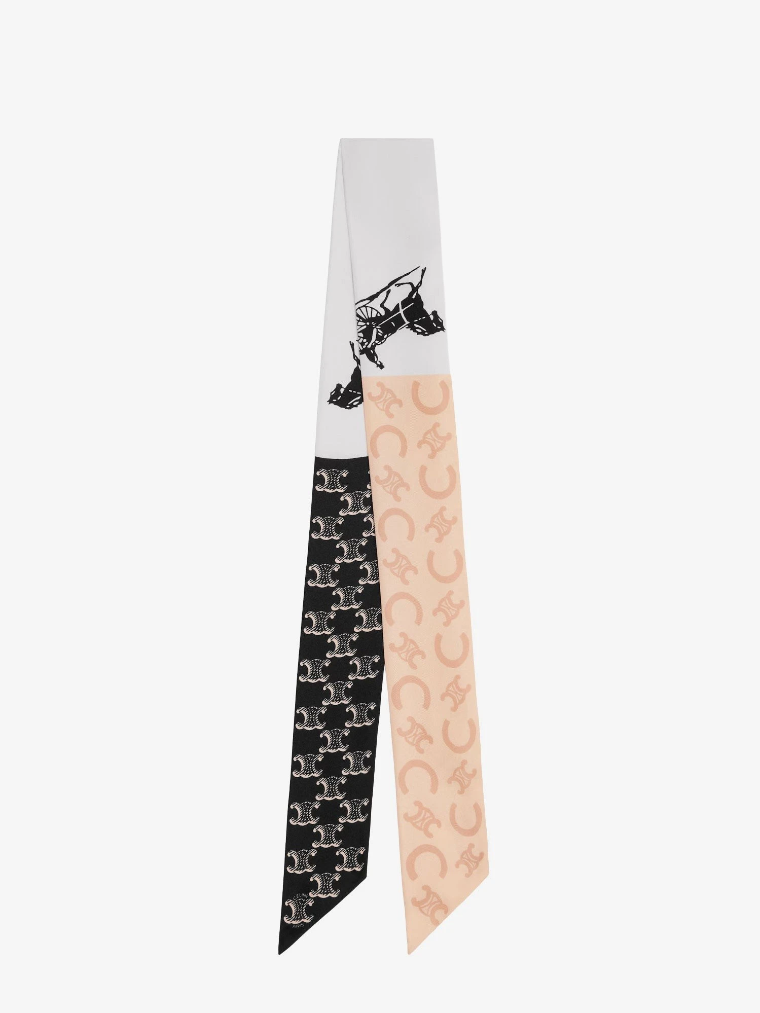 Silk scarf with all-over Triomphe logo.webp