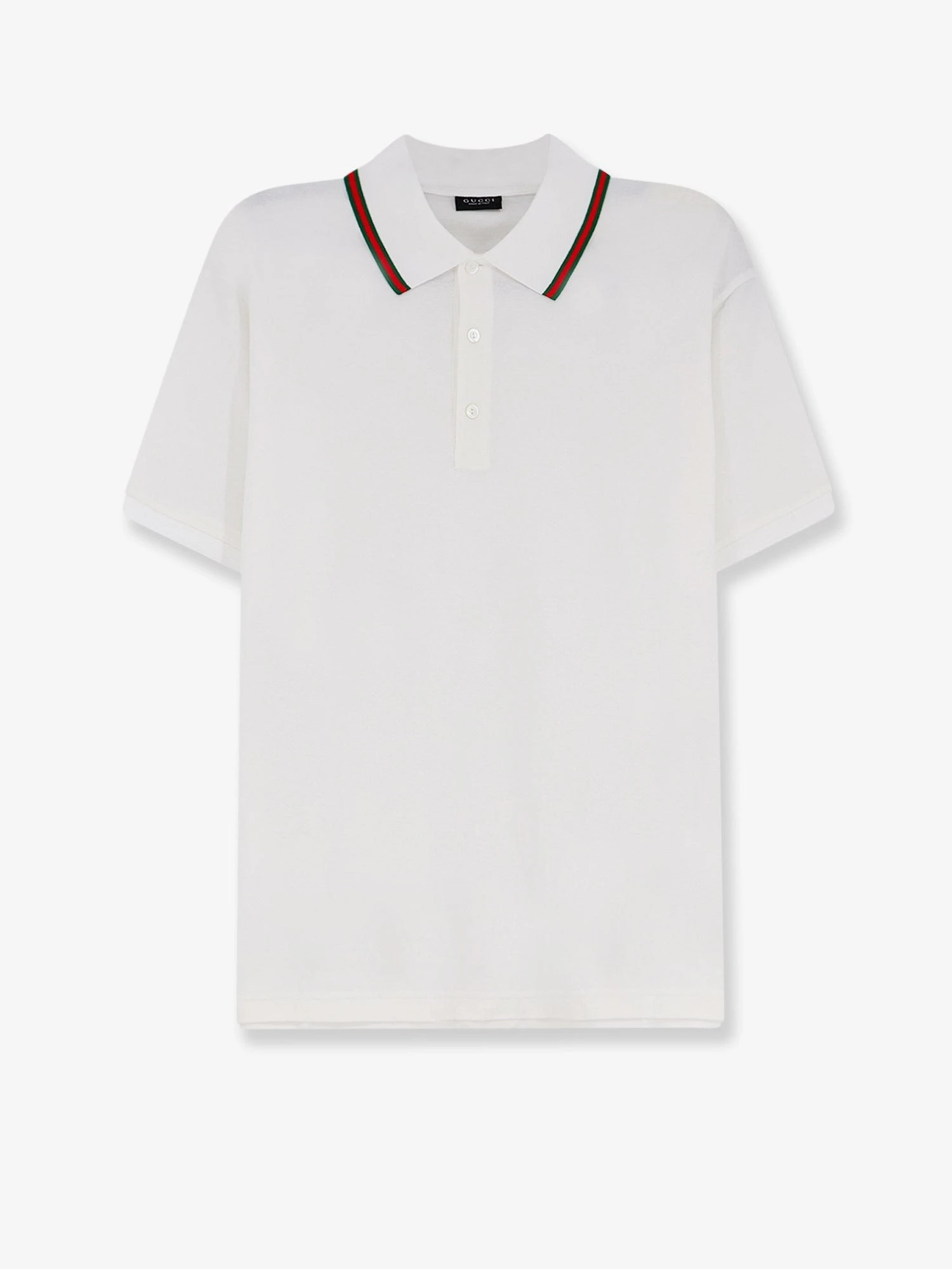 Cotton polo shirt with Nastro Web detail on the collar.webp