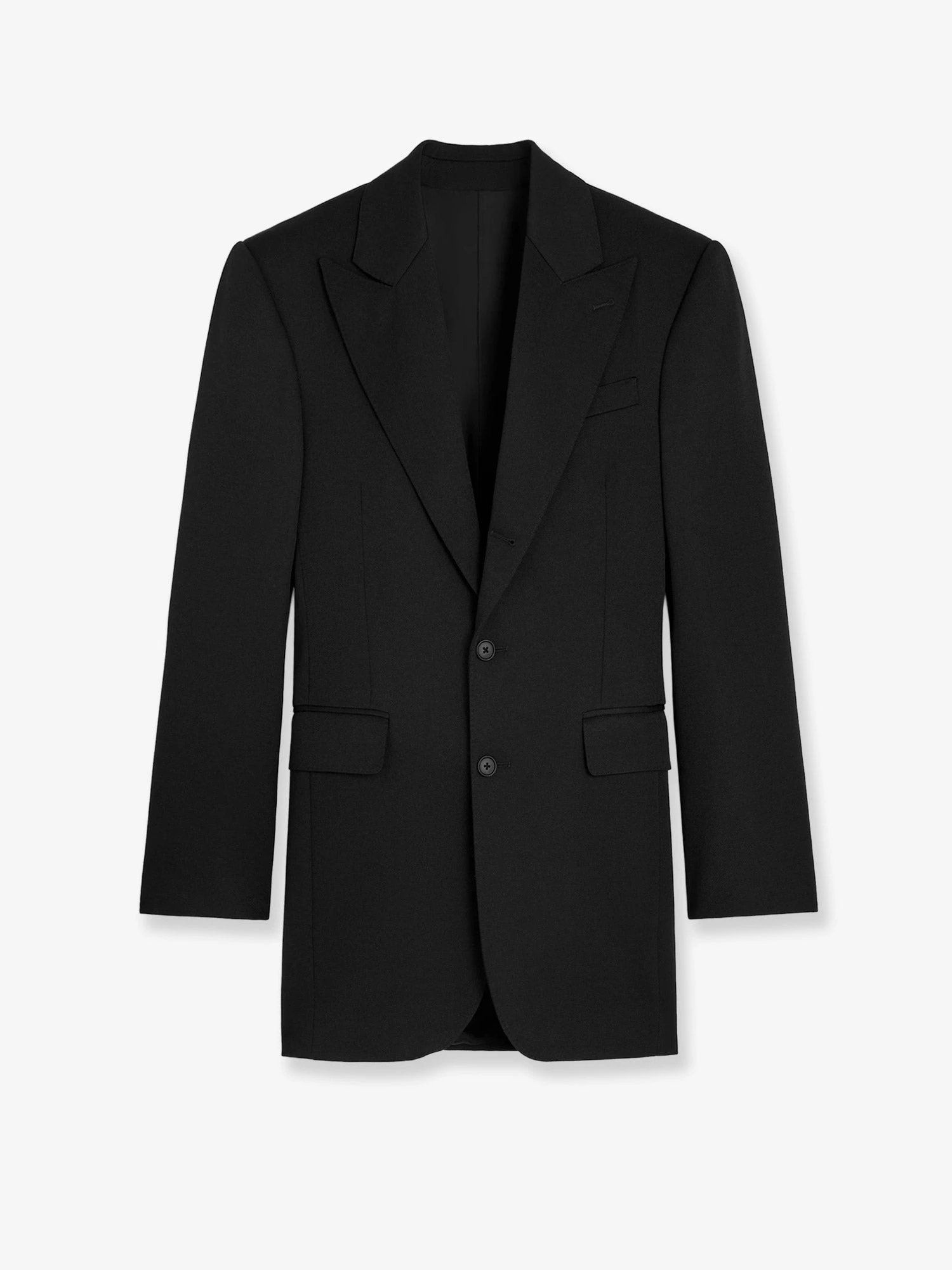 Single-breasted wool blazer.webp
