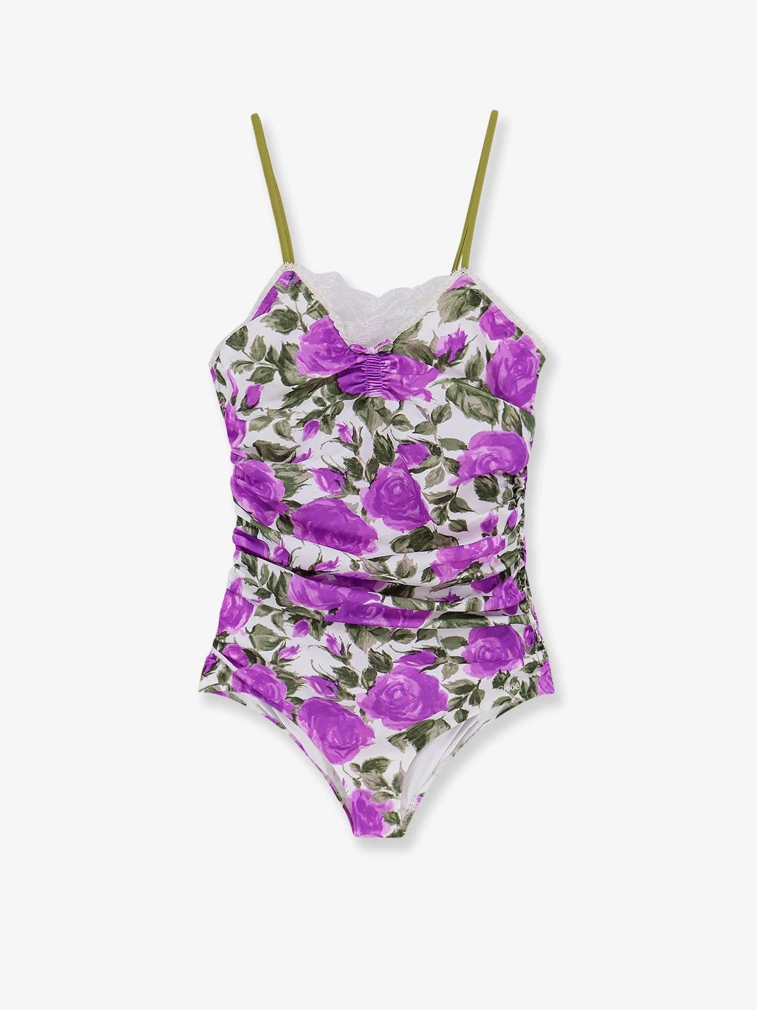 One-piece swimsuit with floral pattern.webp