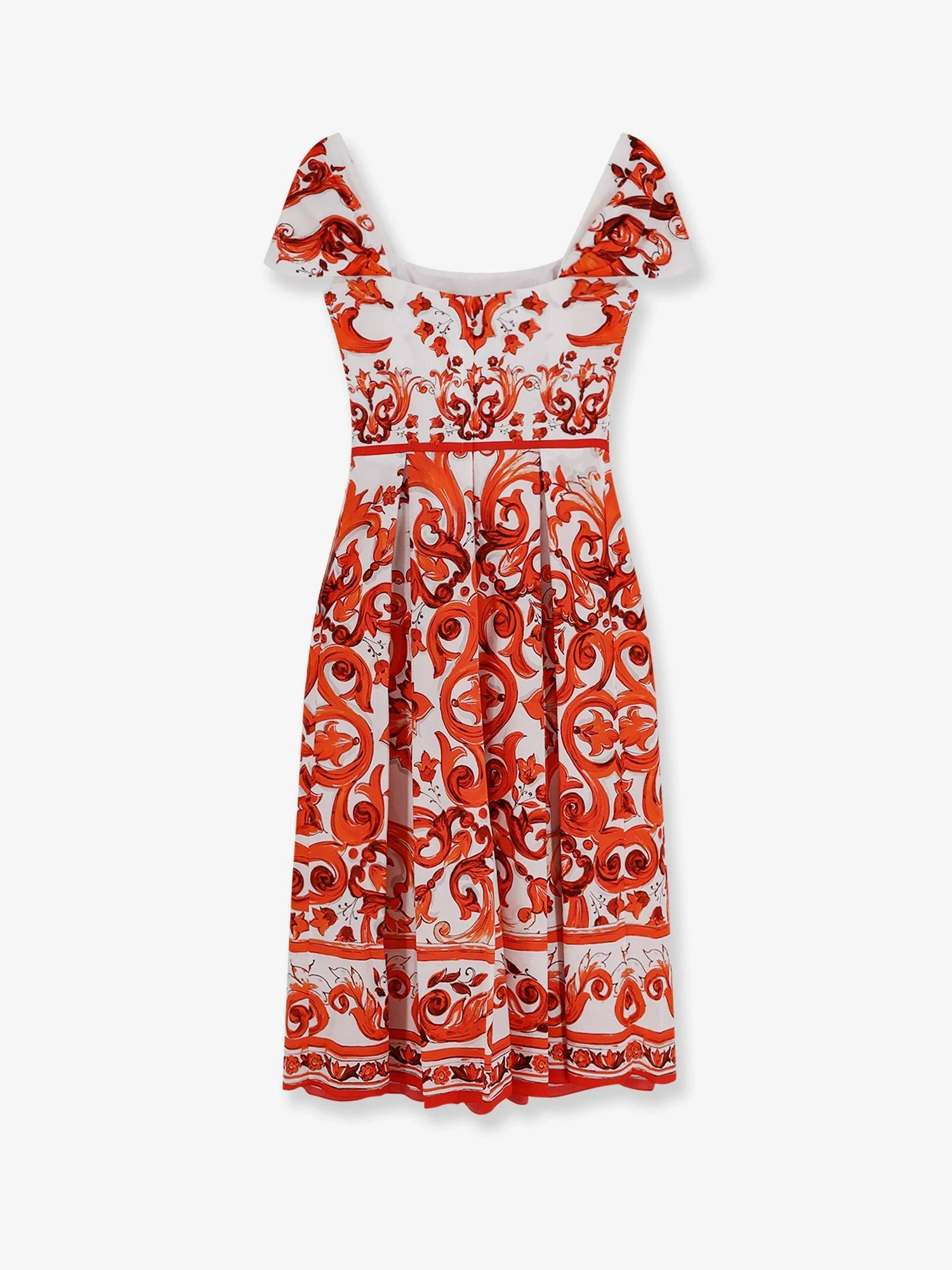 Cotton long dress with Maiolica print.webp