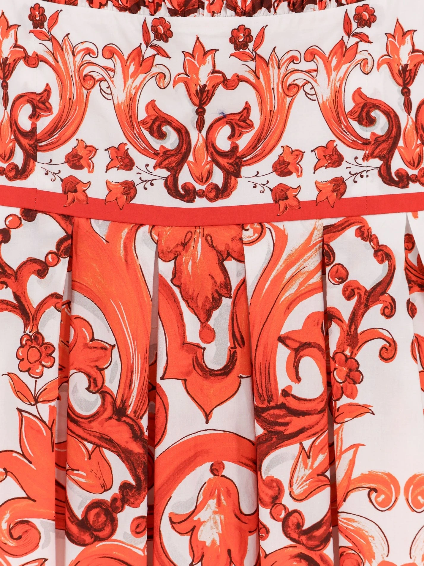 Cotton long dress with Maiolica print.webp