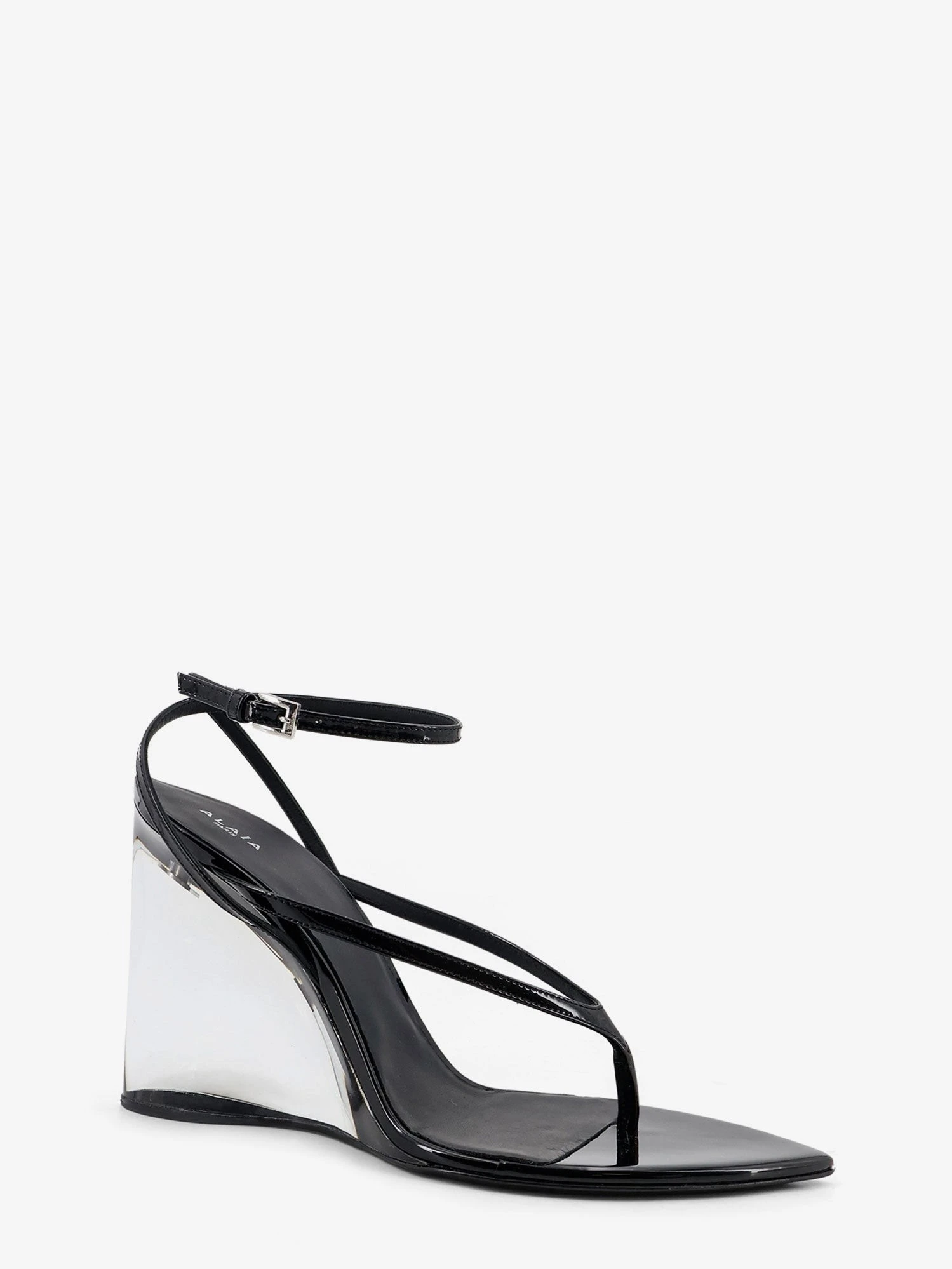 Leather sandals with plexiglass heels.webp