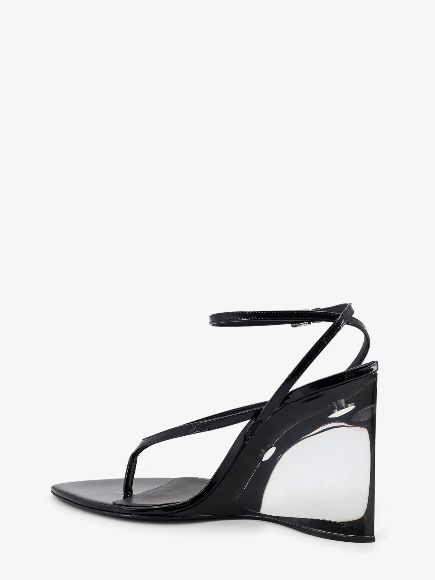 Leather sandals with plexiglass heels.webp