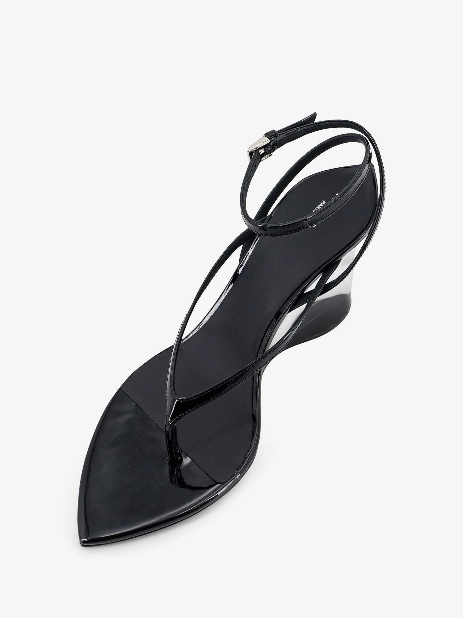 Leather sandals with plexiglass heels.webp