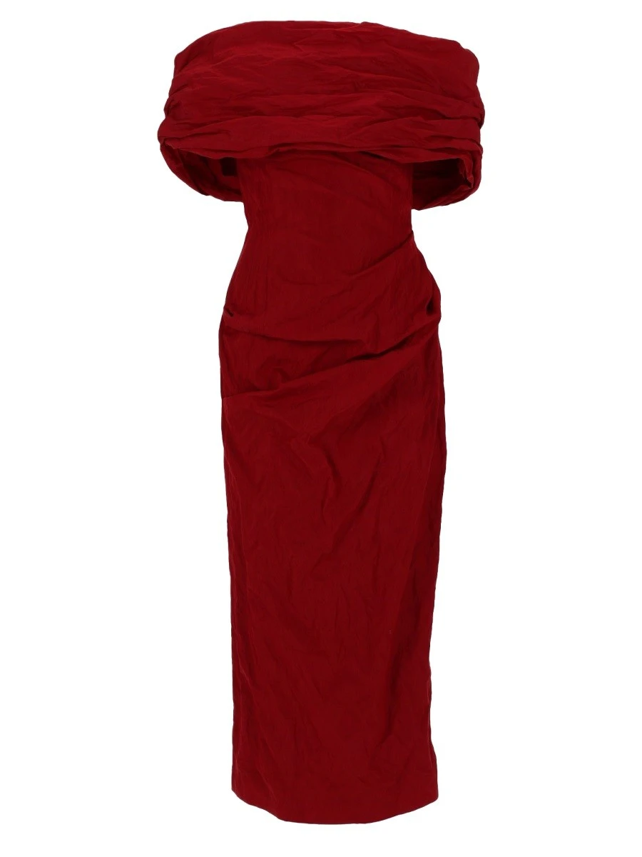 ABITO OFF-SHOULDER MIDI DRAPPEGGIATO.webp