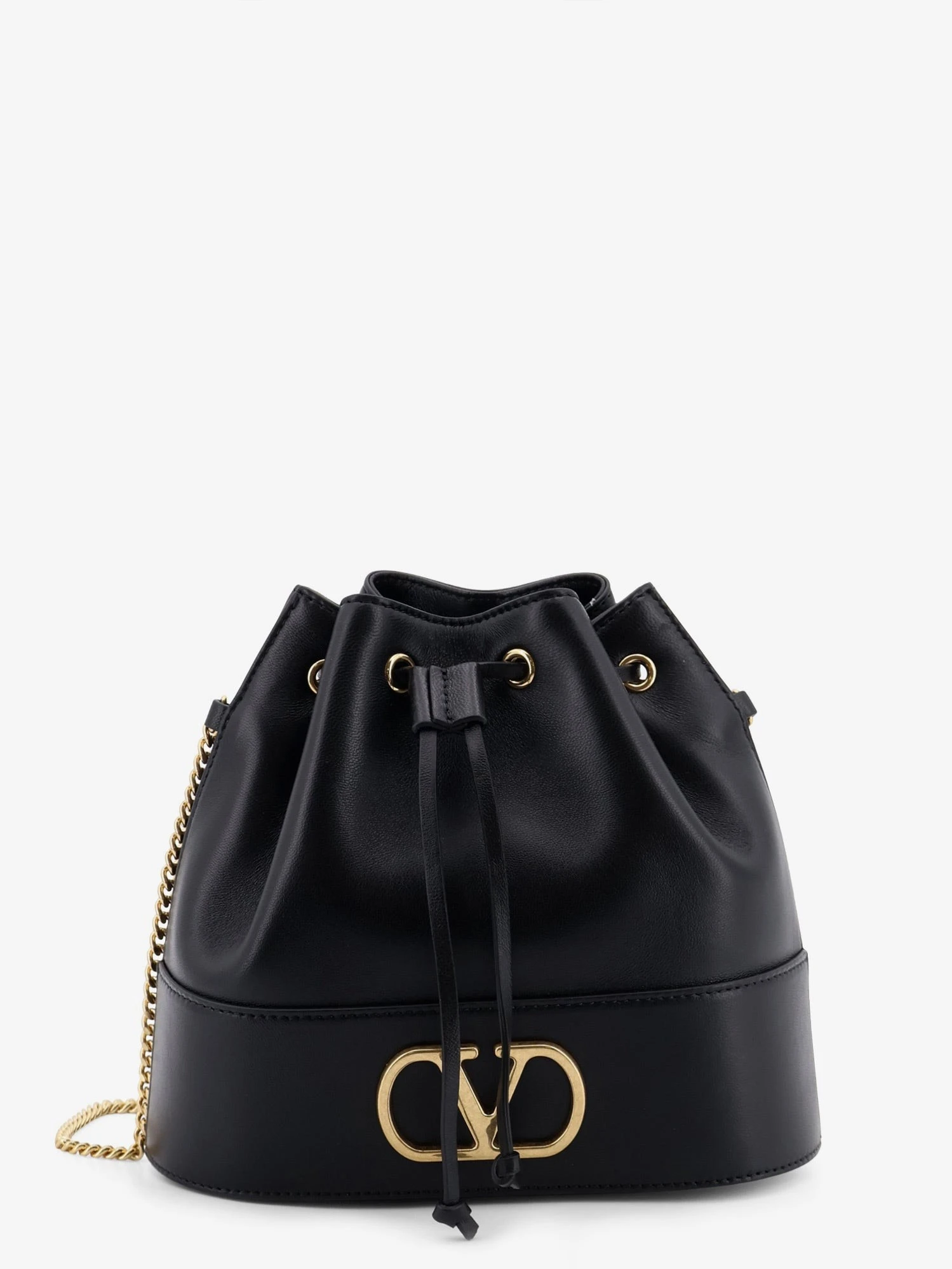 VLogo Signature Leather Bucket Bag.webp