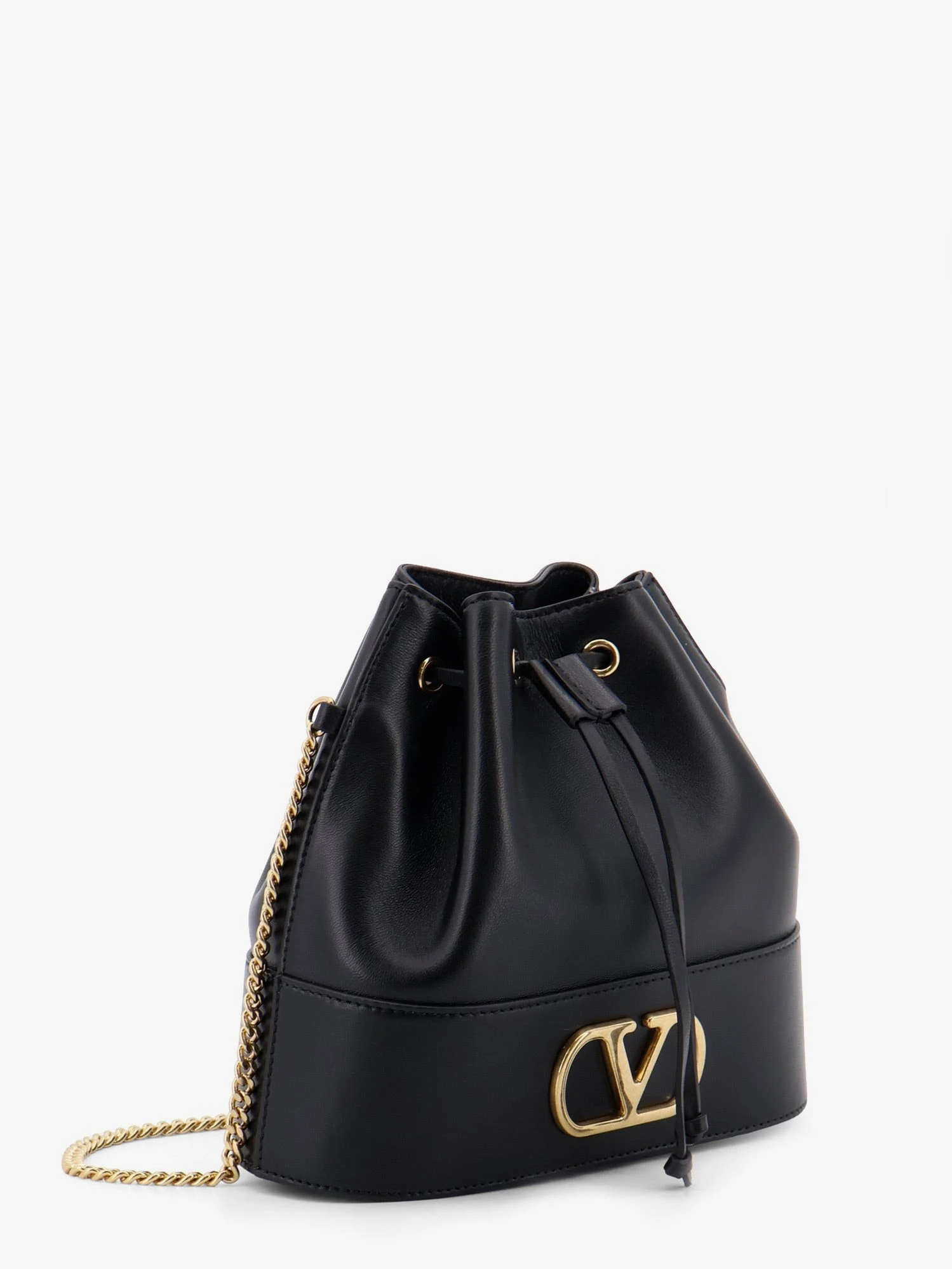 VLogo Signature Leather Bucket Bag.webp