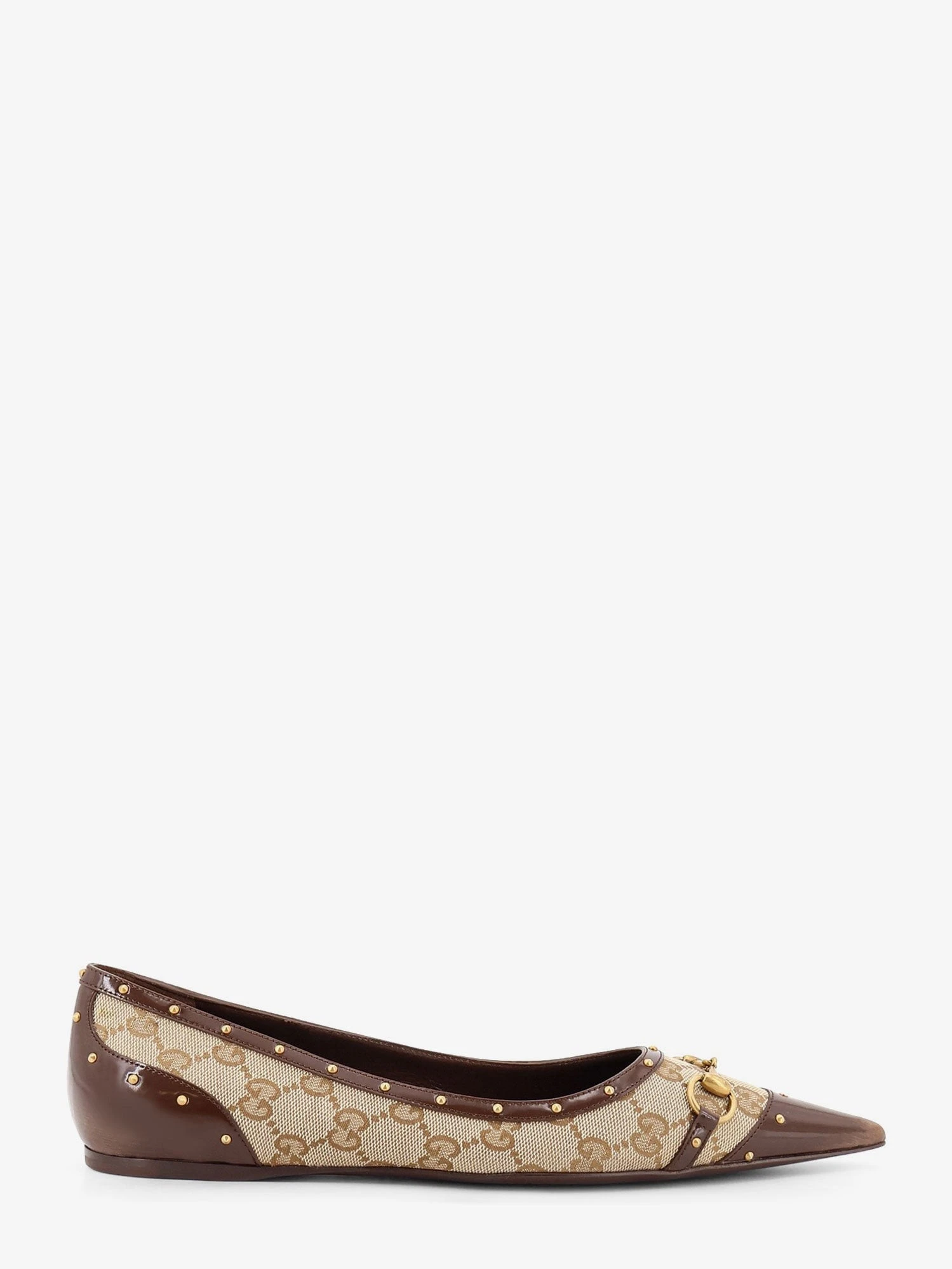 Savoy GG fabric ballerinas with stud detail.webp