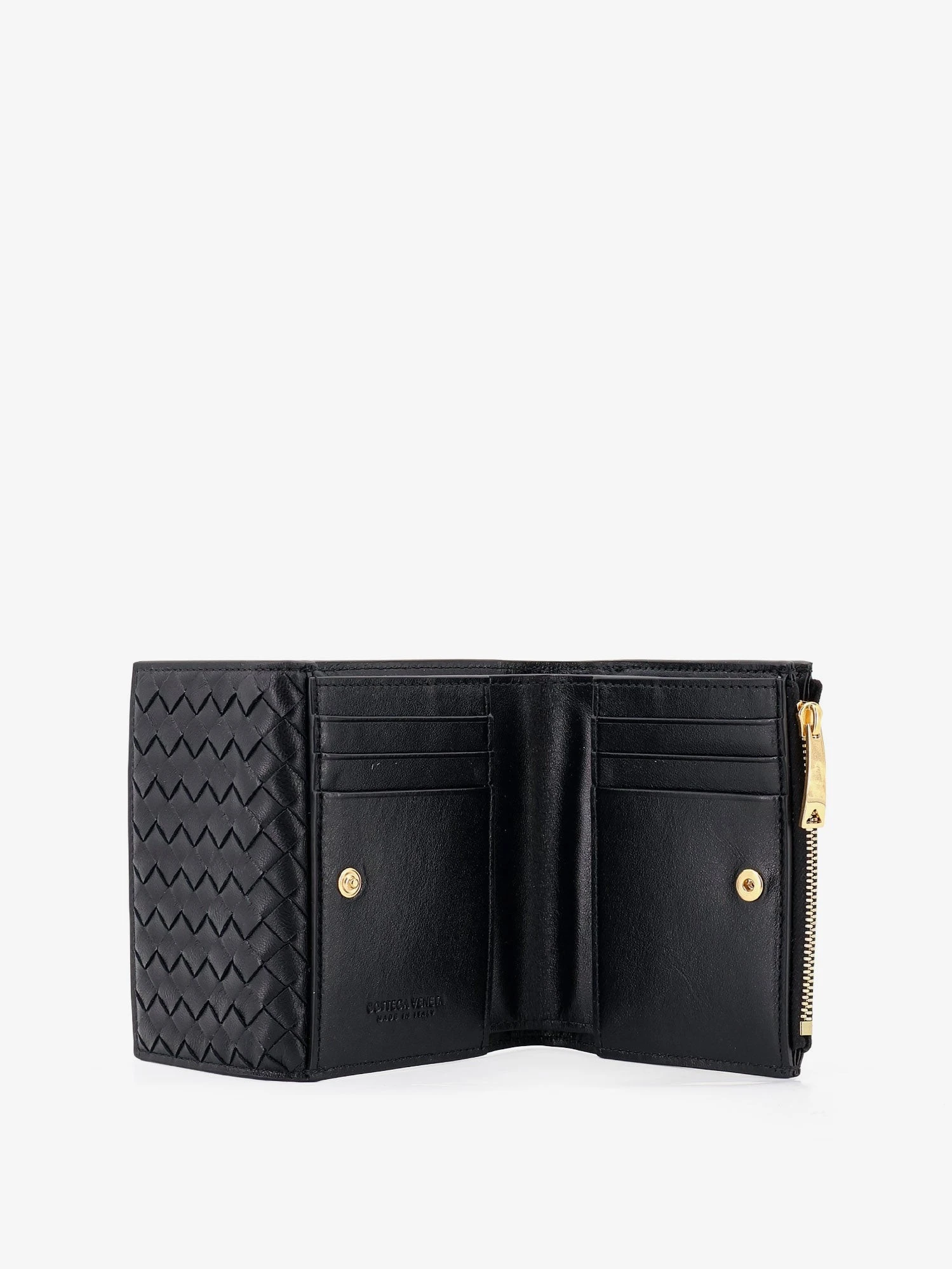 Bi-fold Intrecciato wallet with zip.webp