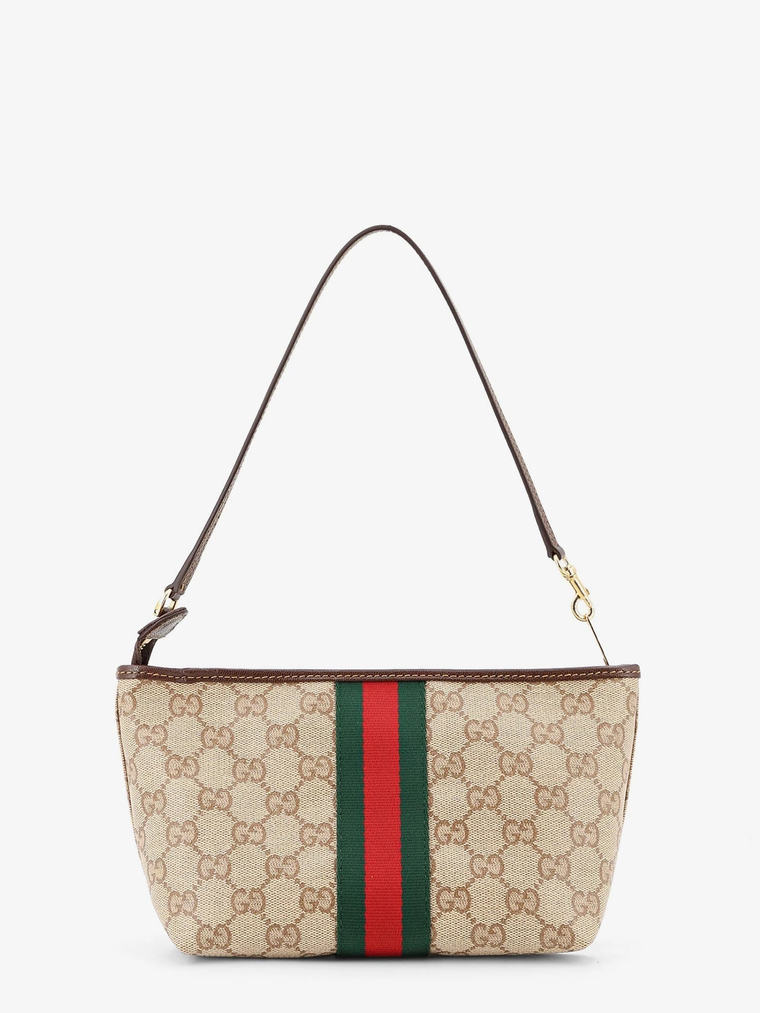 GG fabric clutch with Nastro Web on the front.webp