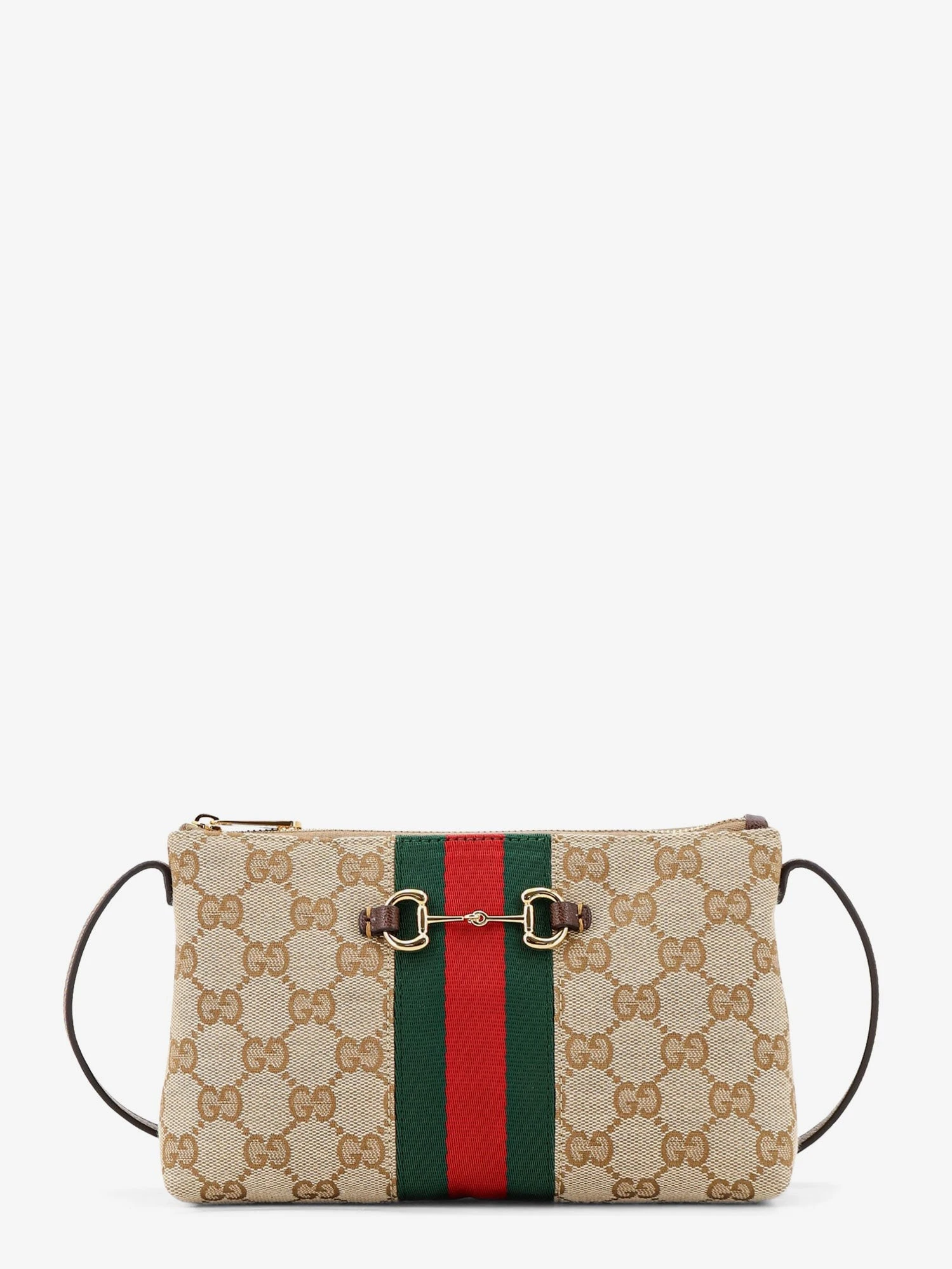 GG fabric crossbody with Nastro Web detail on the front.webp