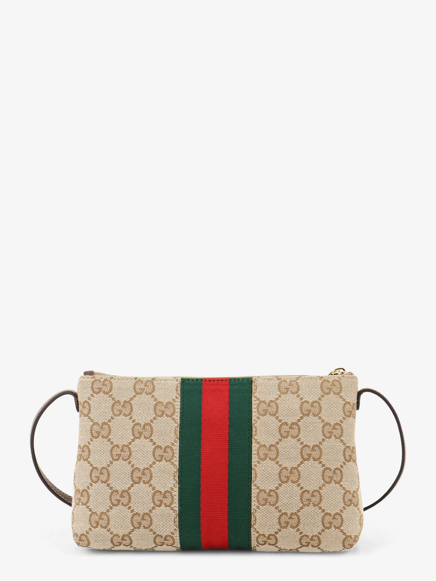 GG fabric crossbody with Nastro Web detail on the front.webp