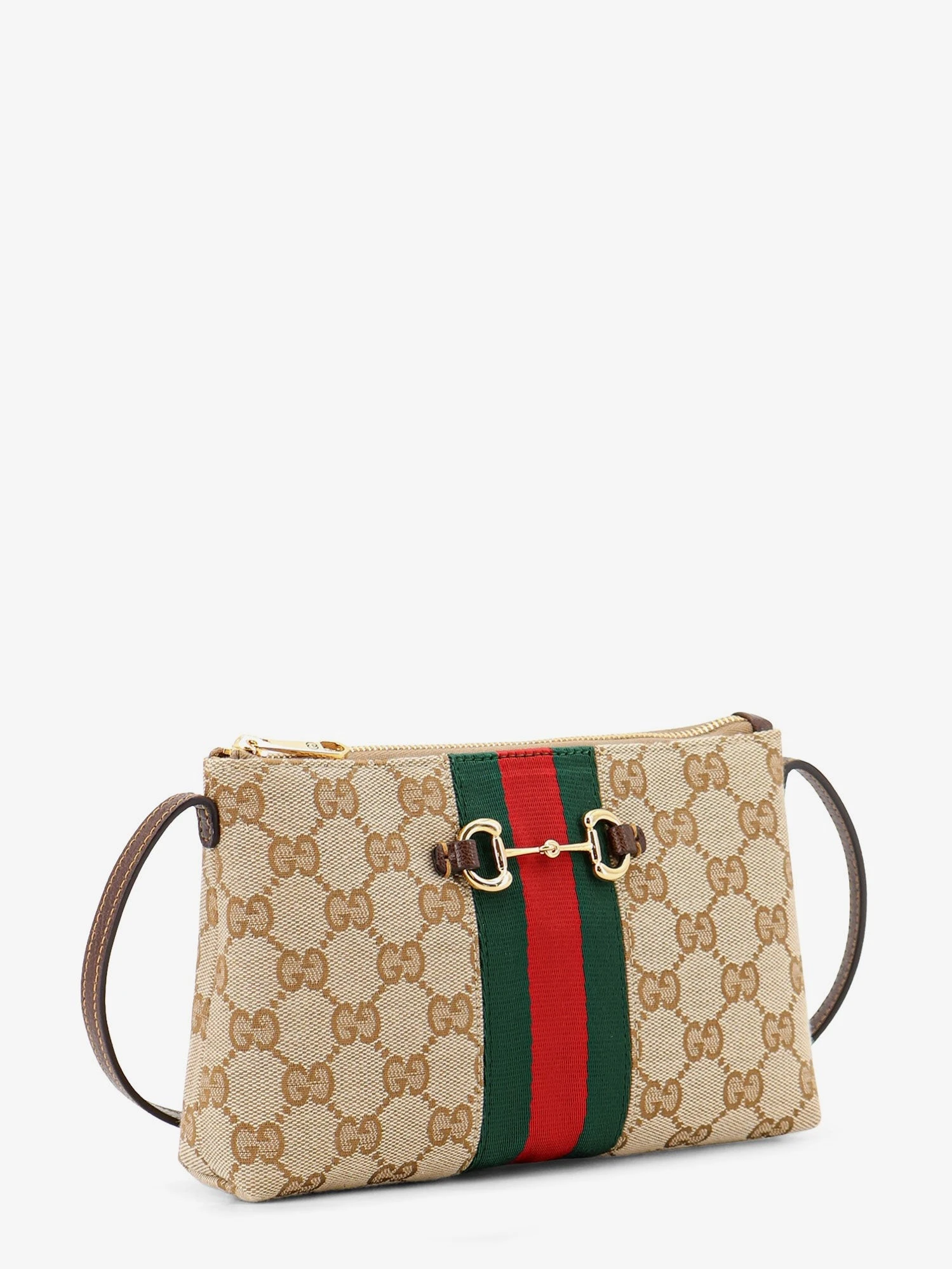 GG fabric crossbody with Nastro Web detail on the front.webp