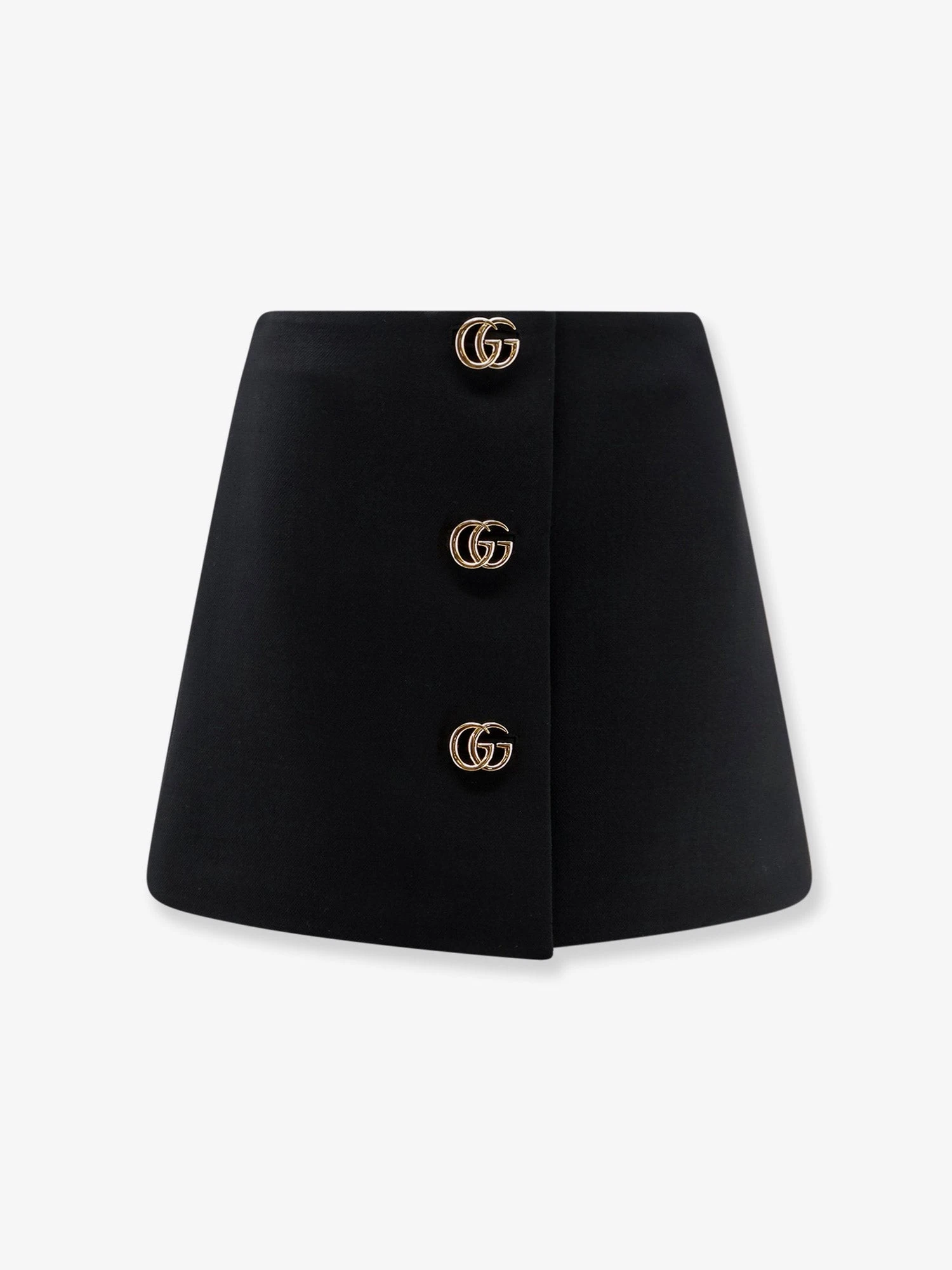 Wool crepe skirt with Double G button.webp