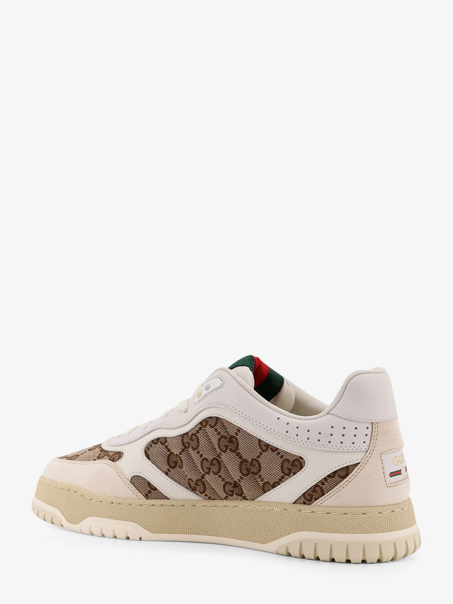 Leather and suede Low-top Re-Web sneakers with GG Supreme fabric inserts.webp