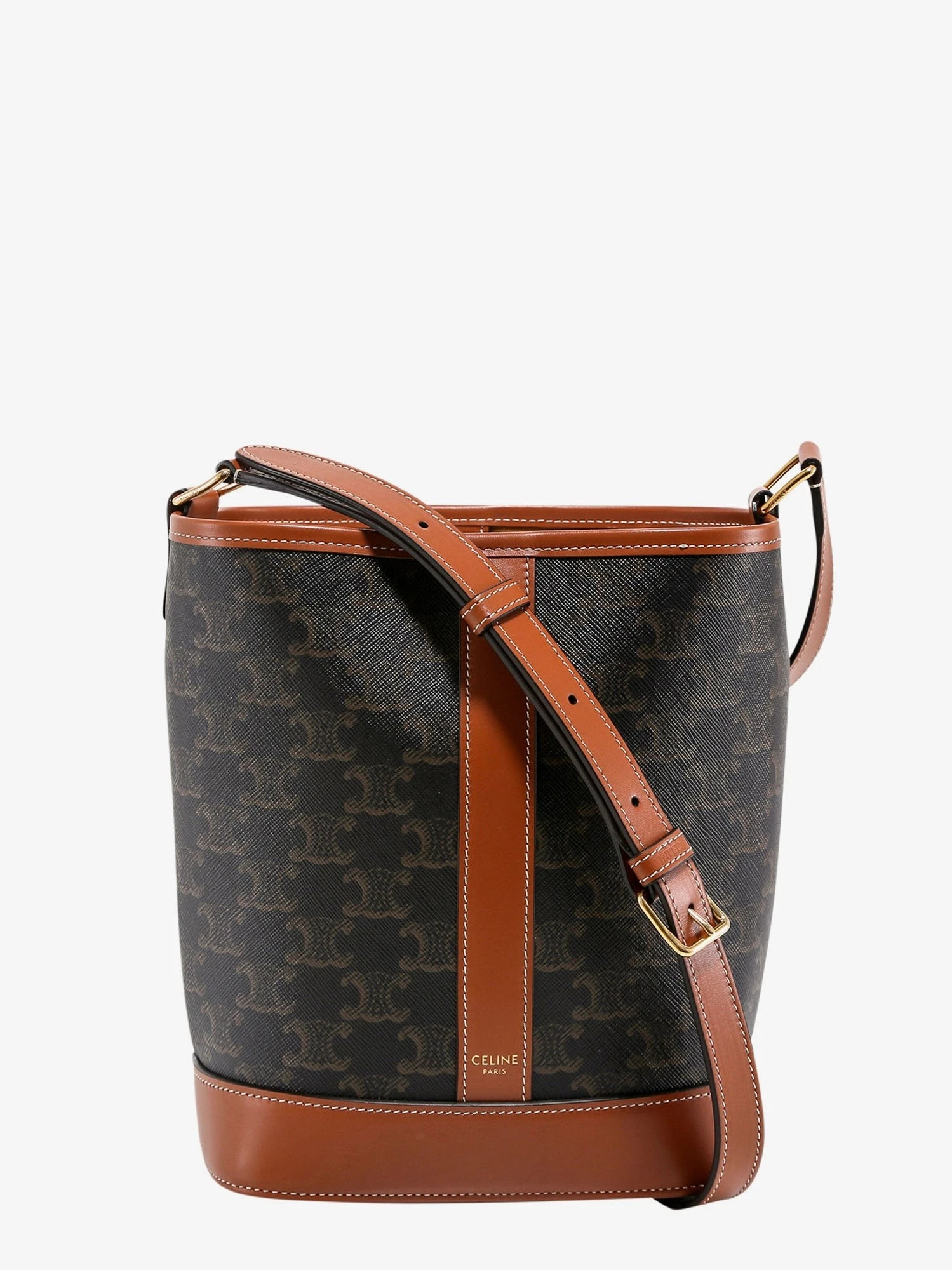 Triomphe Coated Canvas Bucket Bag.webp