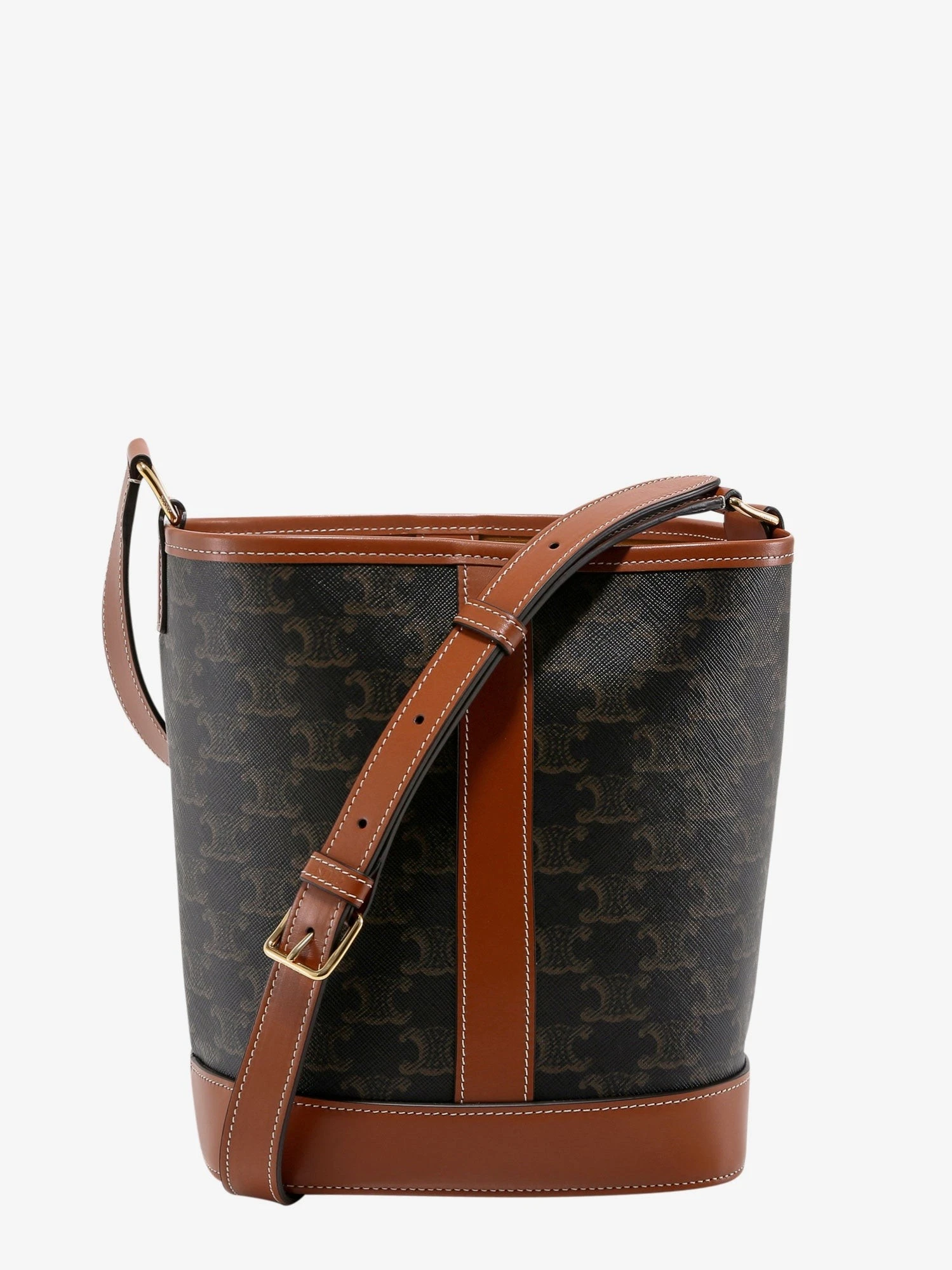 Triomphe Coated Canvas Bucket Bag.webp