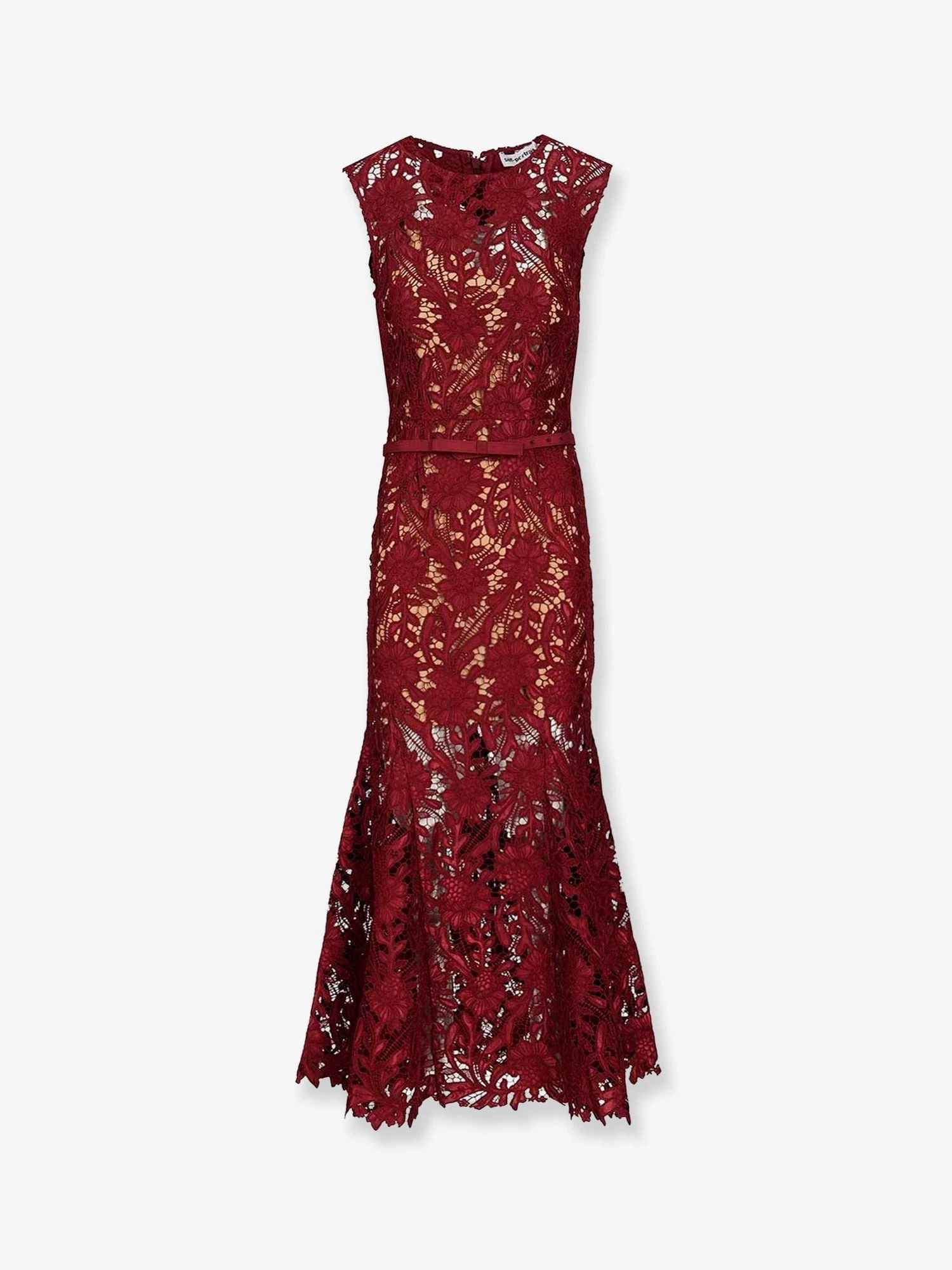 Lace Midi Dress with belt.webp