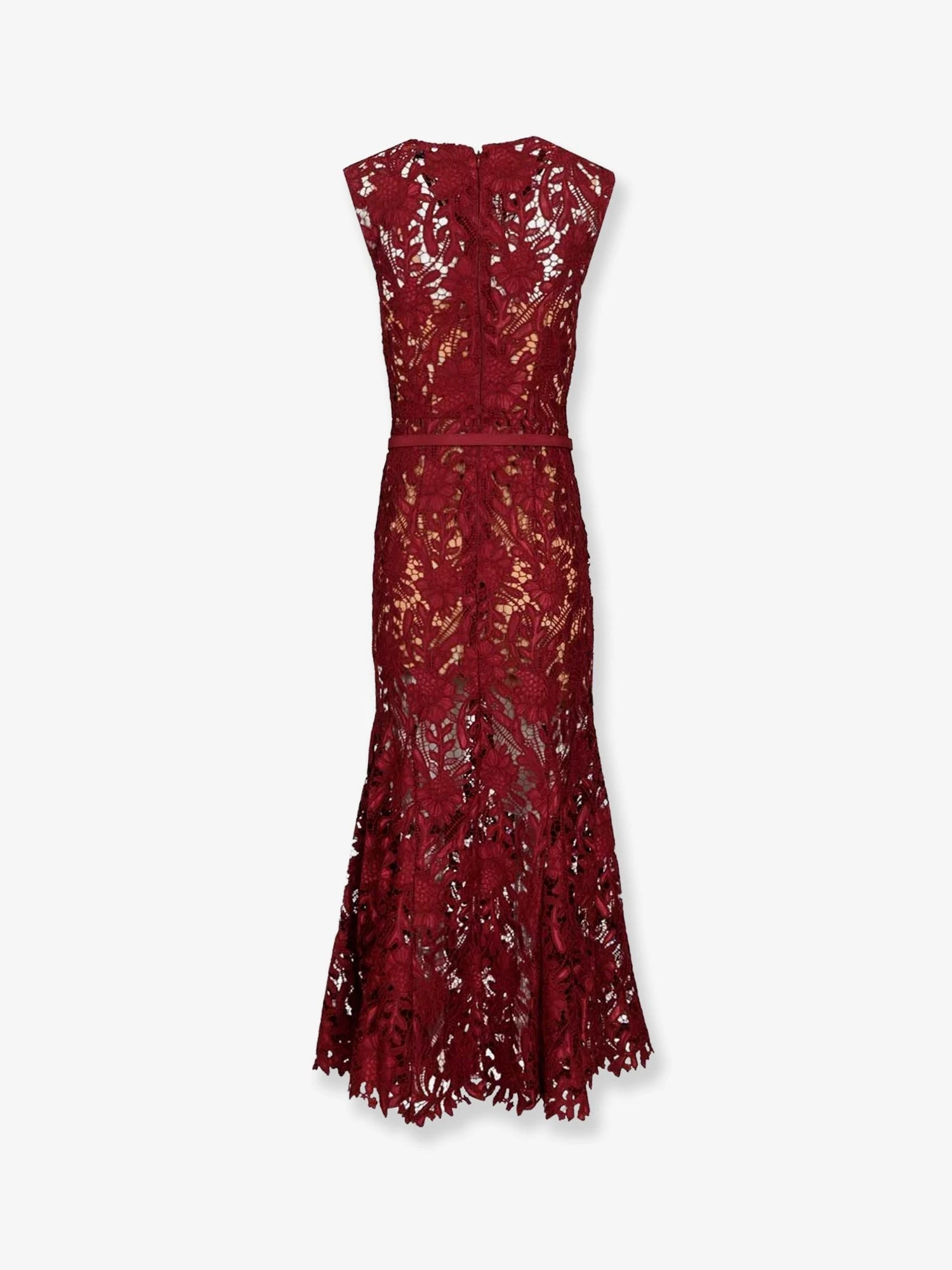Lace Midi Dress with belt.webp