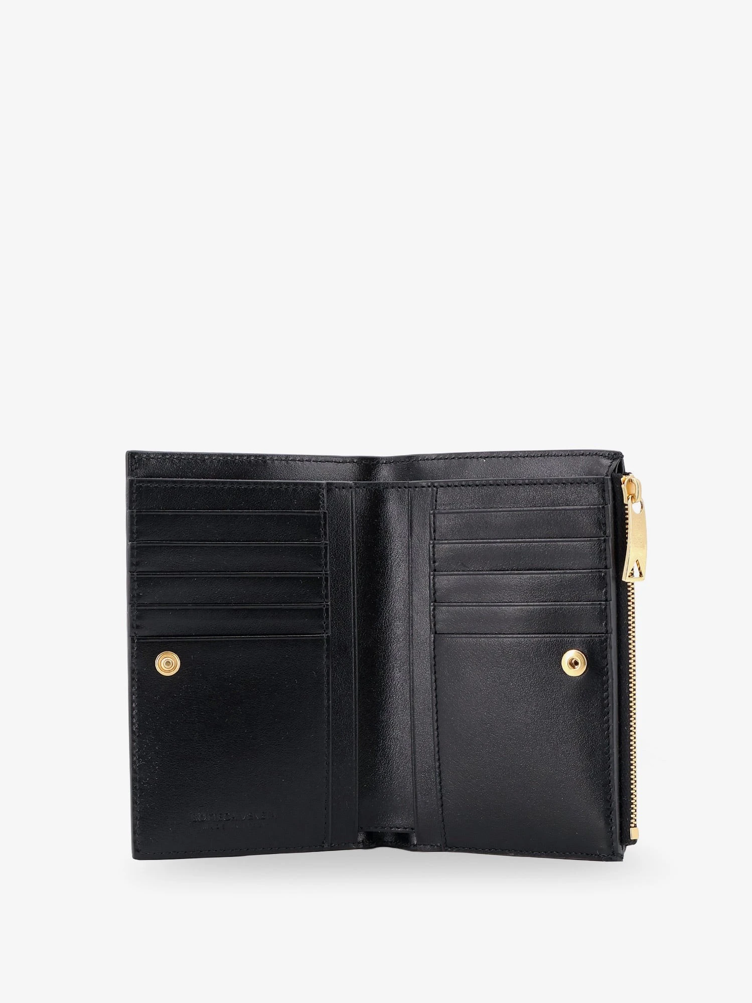 Leather wallet with Intrecciato pattern.webp