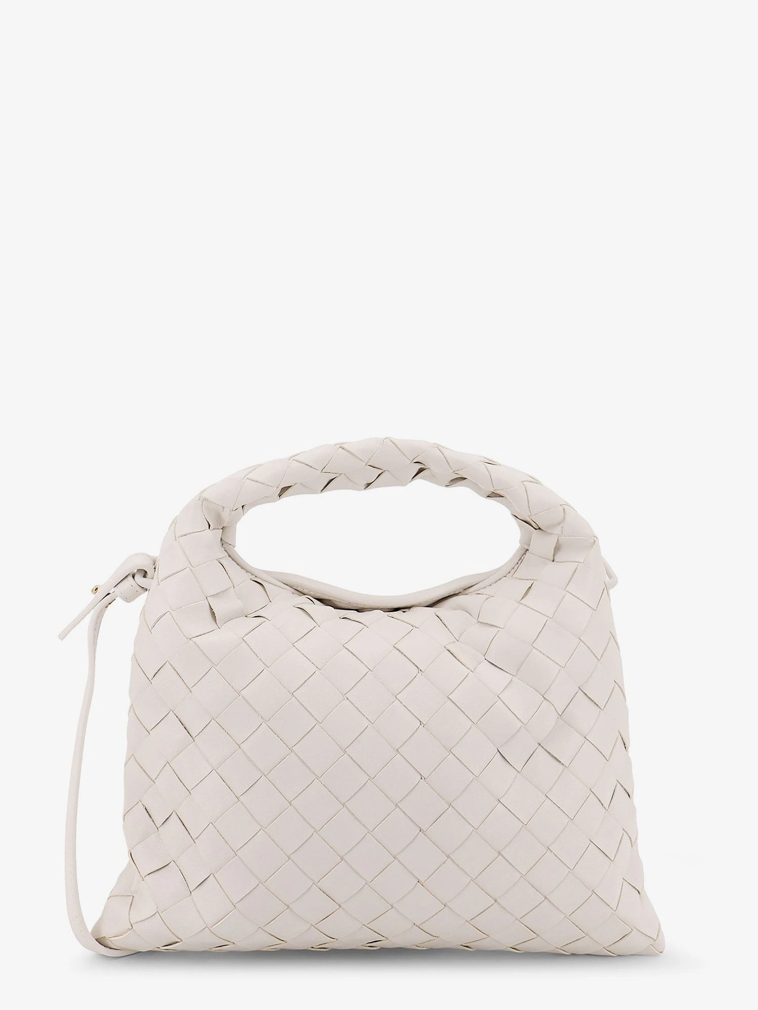 Mini Hop leather crossbody bag with Intrecciato pattern.webp