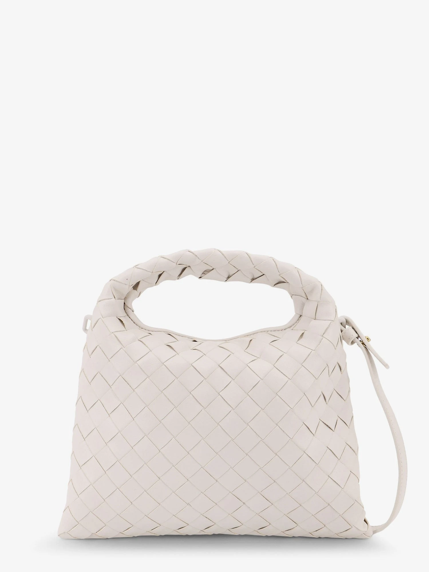 Mini Hop leather crossbody bag with Intrecciato pattern.webp