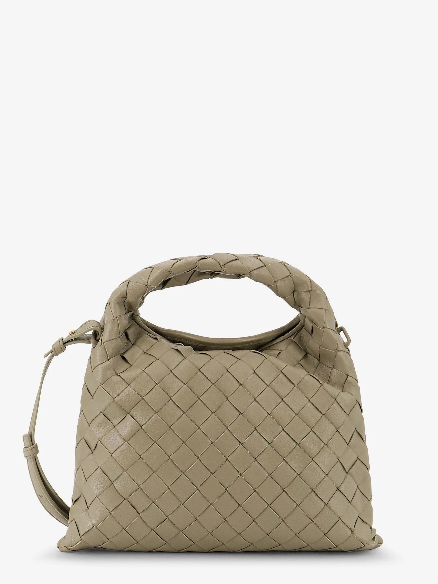 Mini Hop leather crossbody bag with Intrecciato pattern.webp