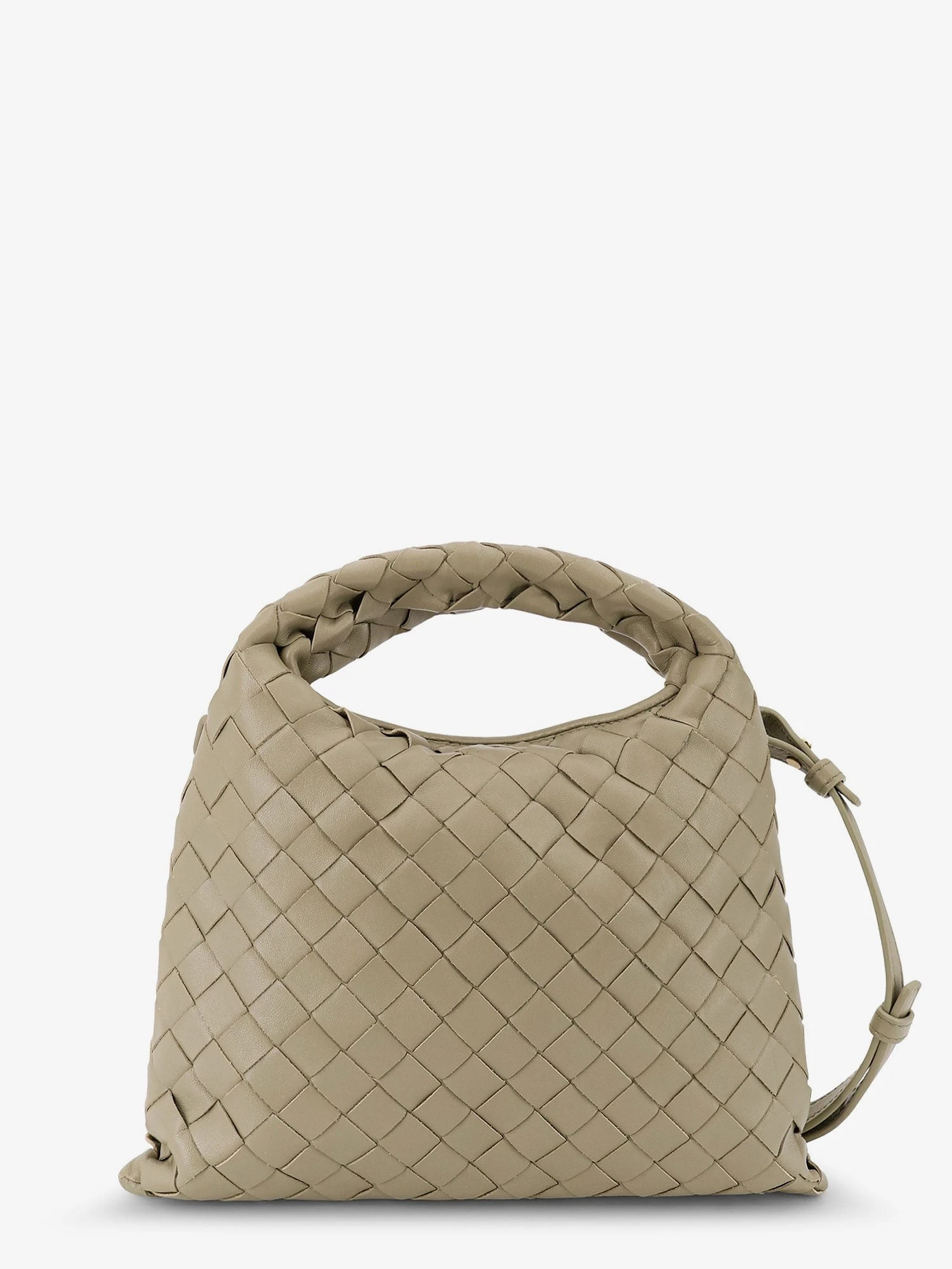 Mini Hop leather crossbody bag with Intrecciato pattern.webp
