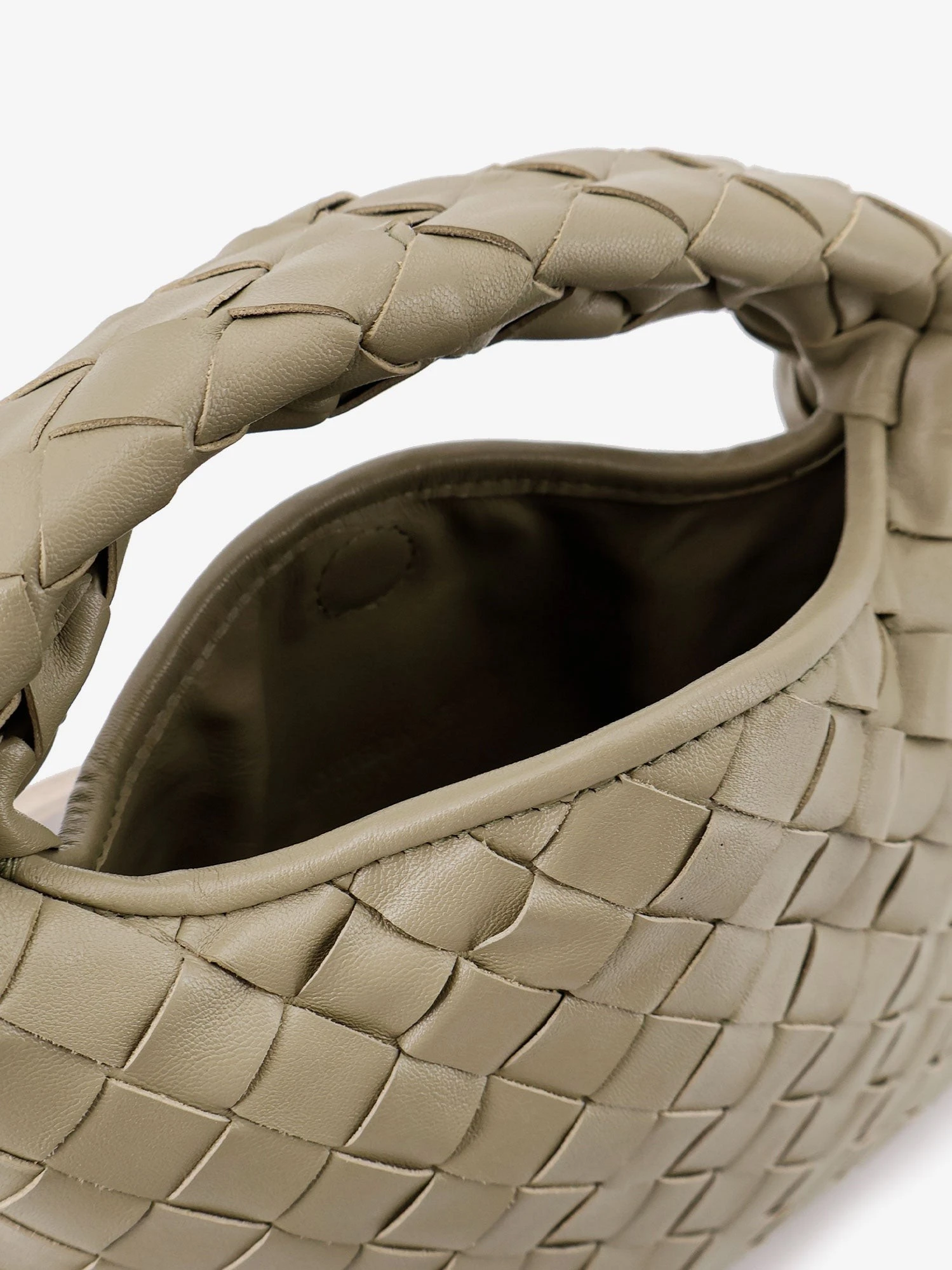 Mini Hop leather crossbody bag with Intrecciato pattern.webp
