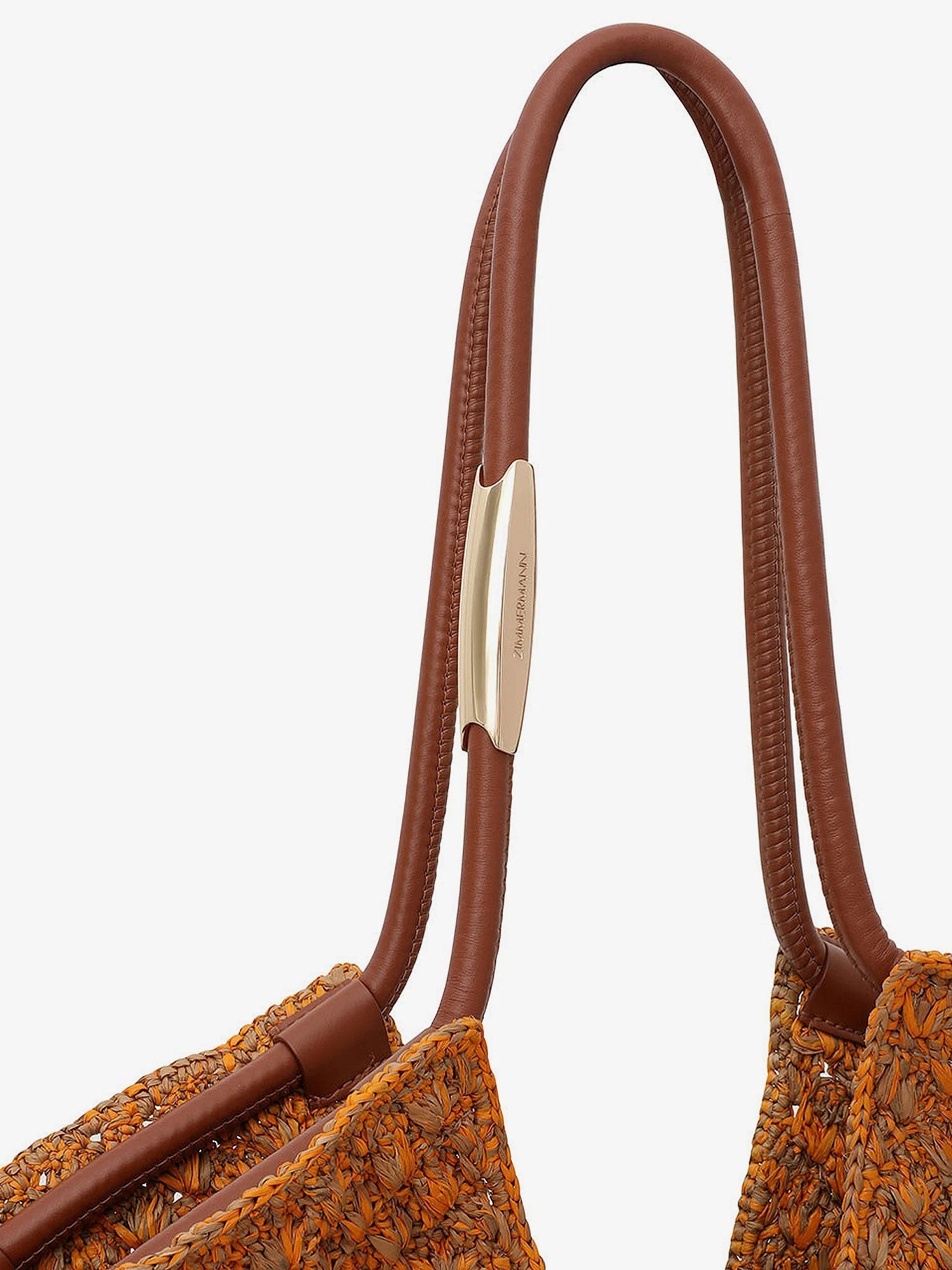 Golden Time rafia shoulder bag with fringe.webp