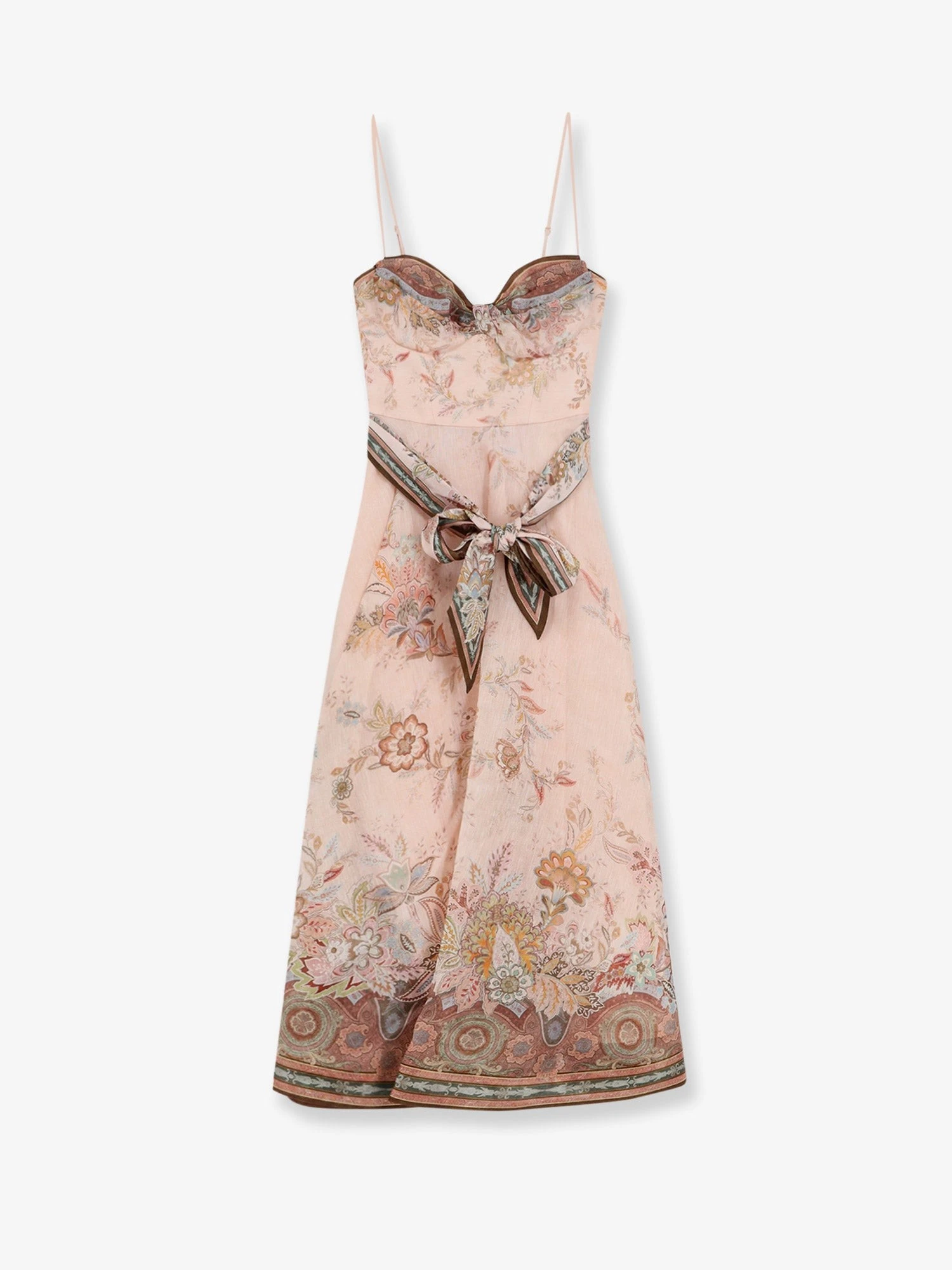 Alchemy silk and linen blend midi dress with all-over floral print.webp