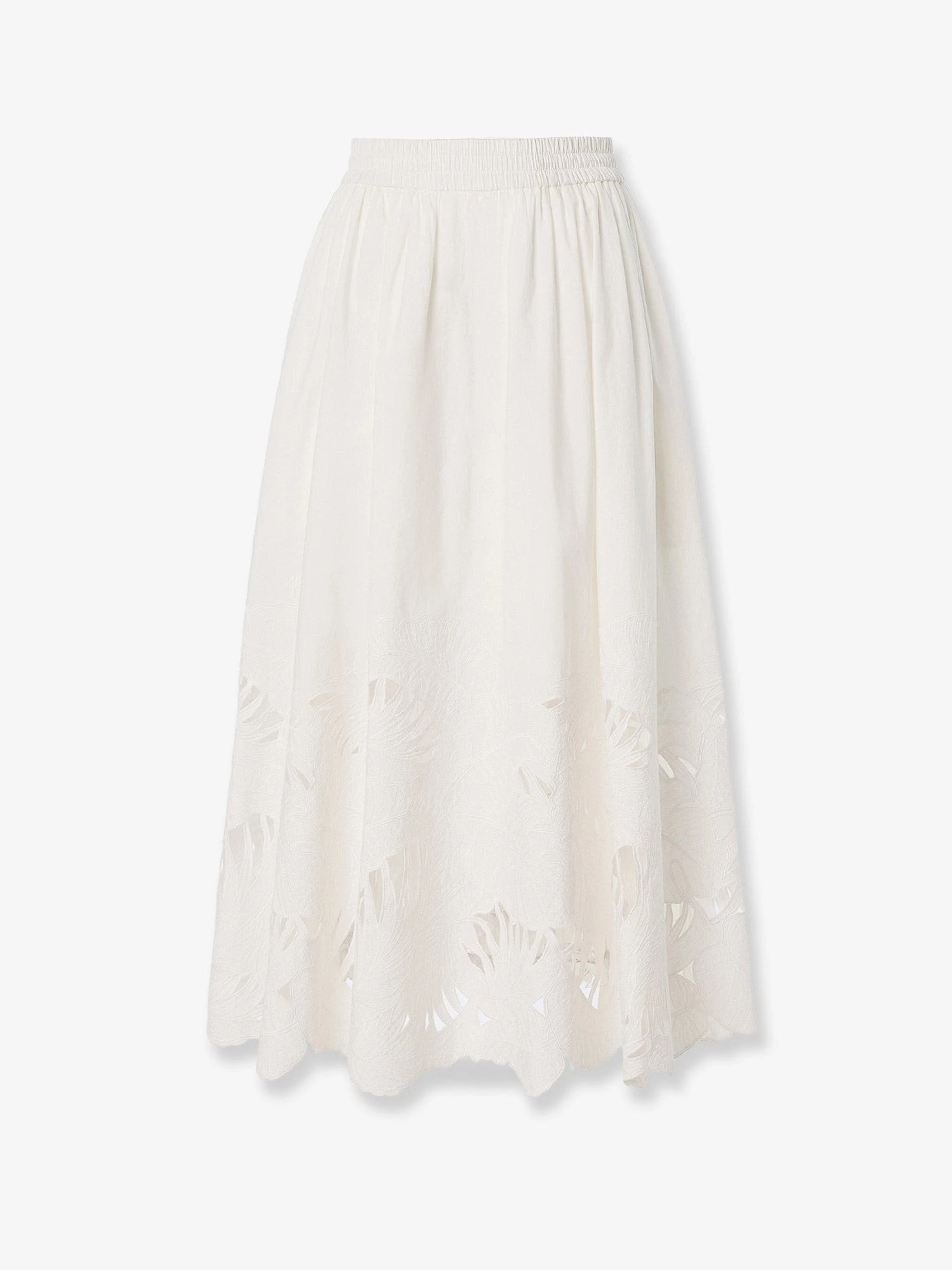 Mahon cotton skirt with embroidered detail on the bottom.webp