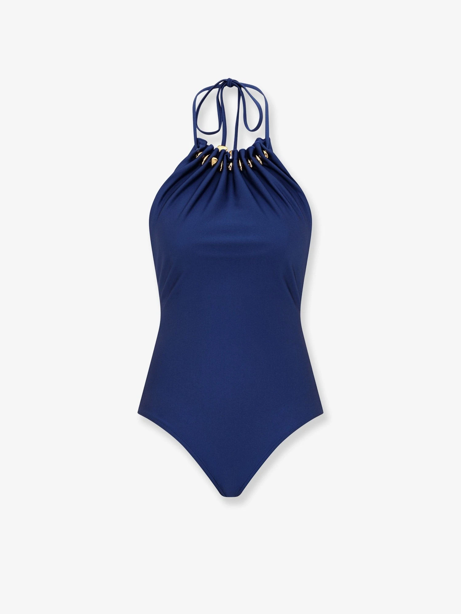 Aster one-piece swimsuit in shiny nylon with bead detail.webp