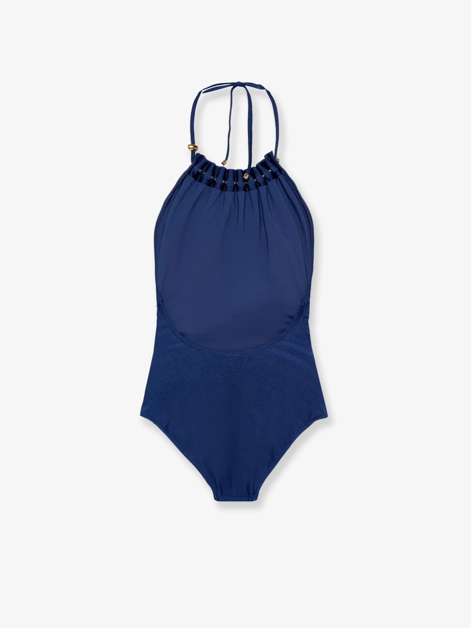 Aster one-piece swimsuit in shiny nylon with bead detail.webp