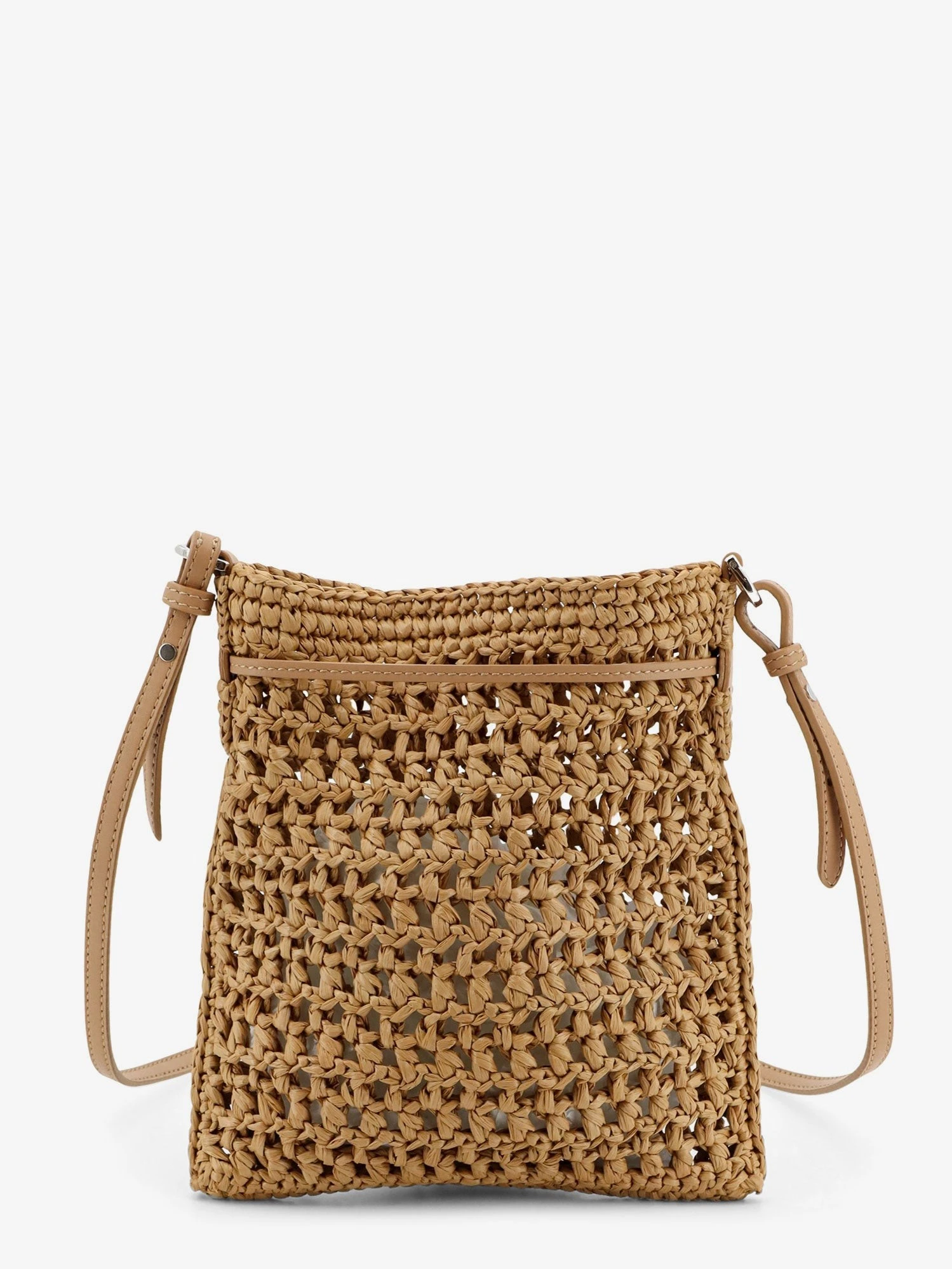 Raffia bucket bag with crochet motif.webp