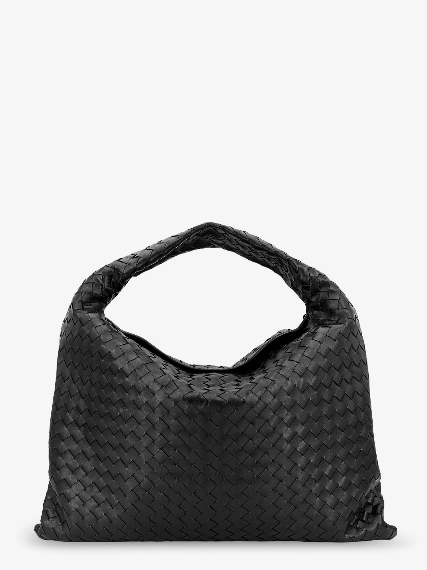 Hop Hobo Leather Shoulder Bag with Intreccio Pattern.webp