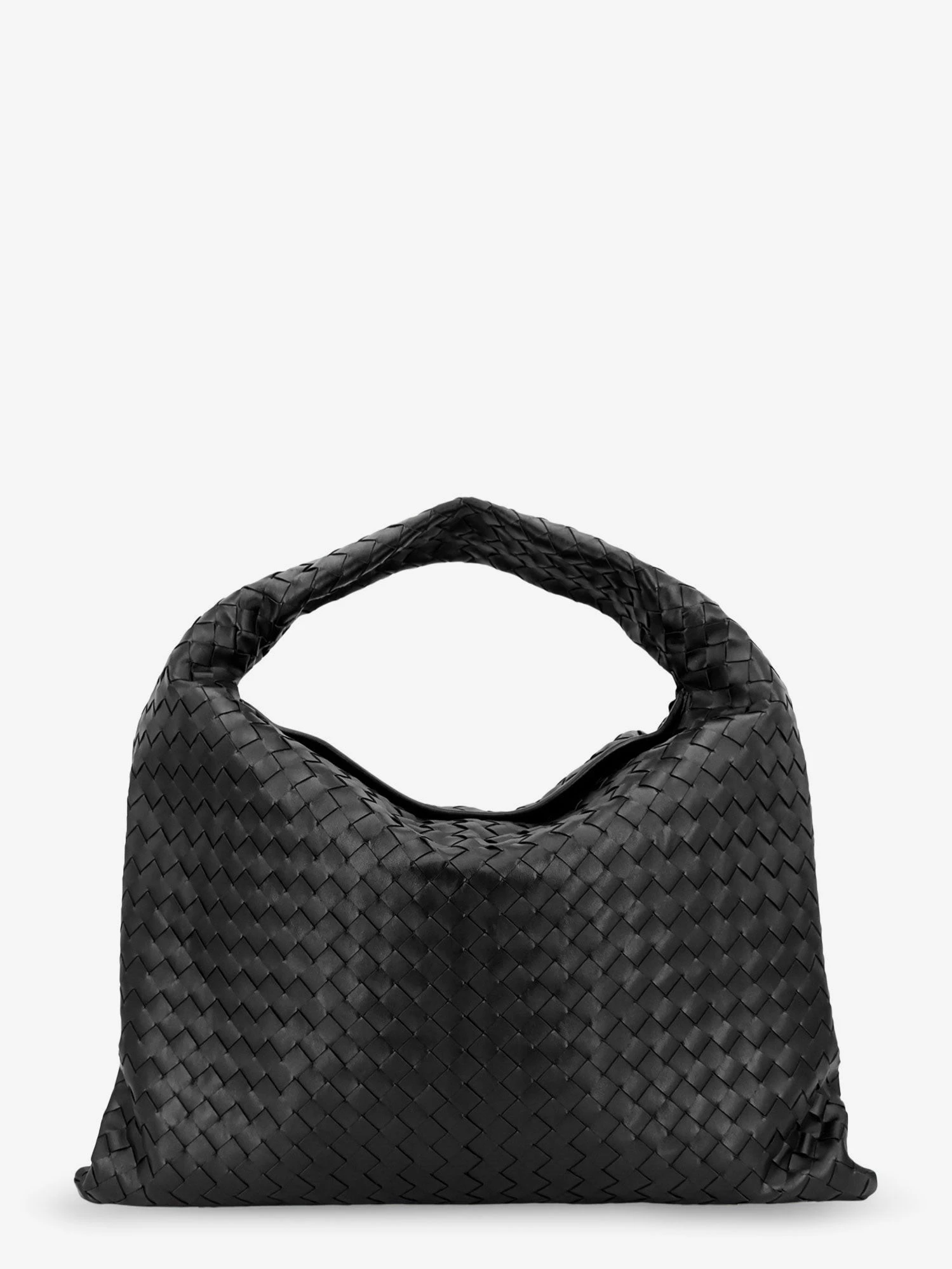 Hop Hobo Leather Shoulder Bag with Intreccio Pattern.webp