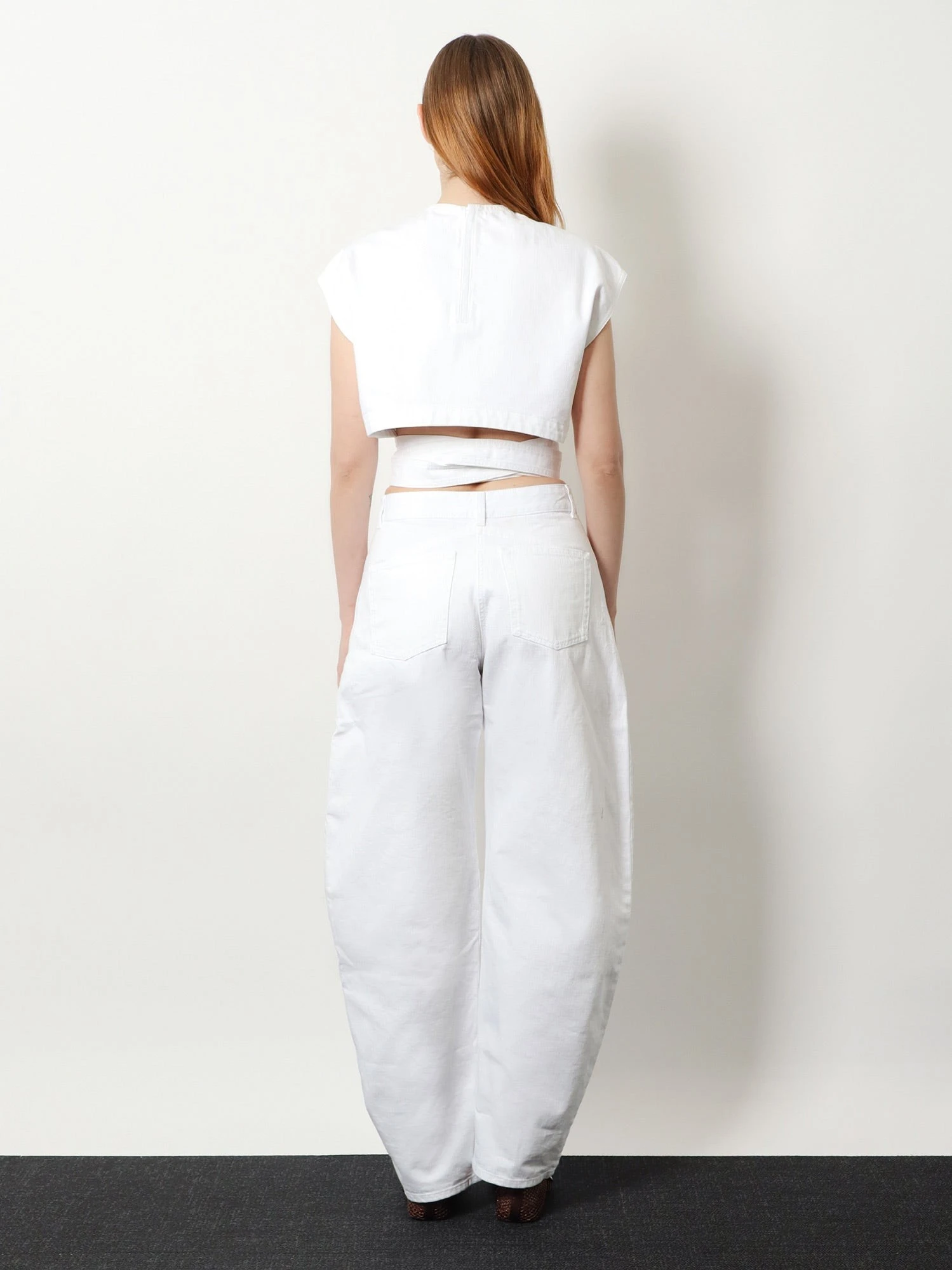 Cotton crop fit Belted top.webp