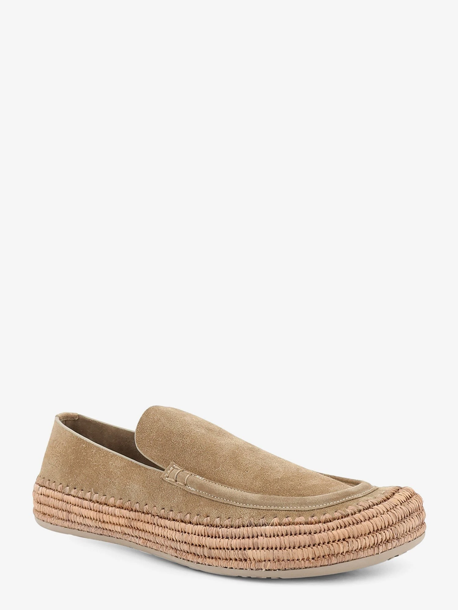 Rio suede and raffia loafers.webp