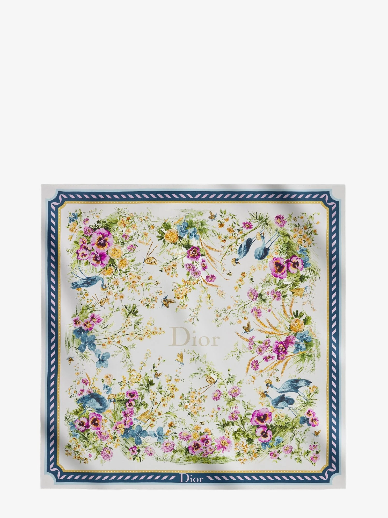 Toile de Jouy Floral Garden Dioriviera 90 silk foulard.webp