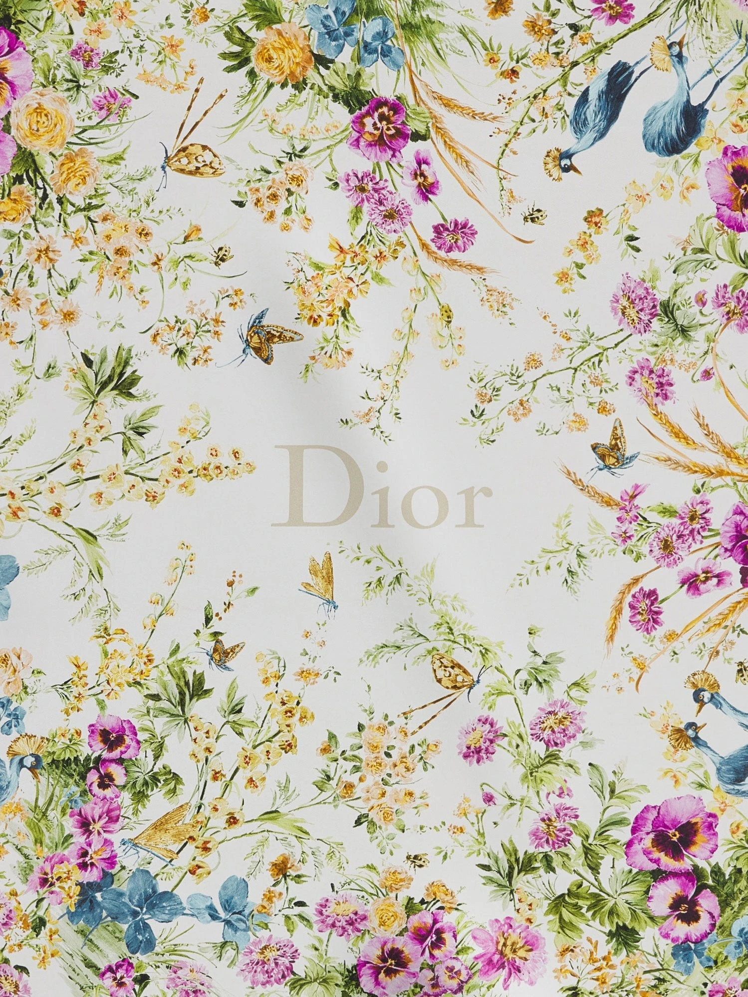 Toile de Jouy Floral Garden Dioriviera 90 silk foulard.webp