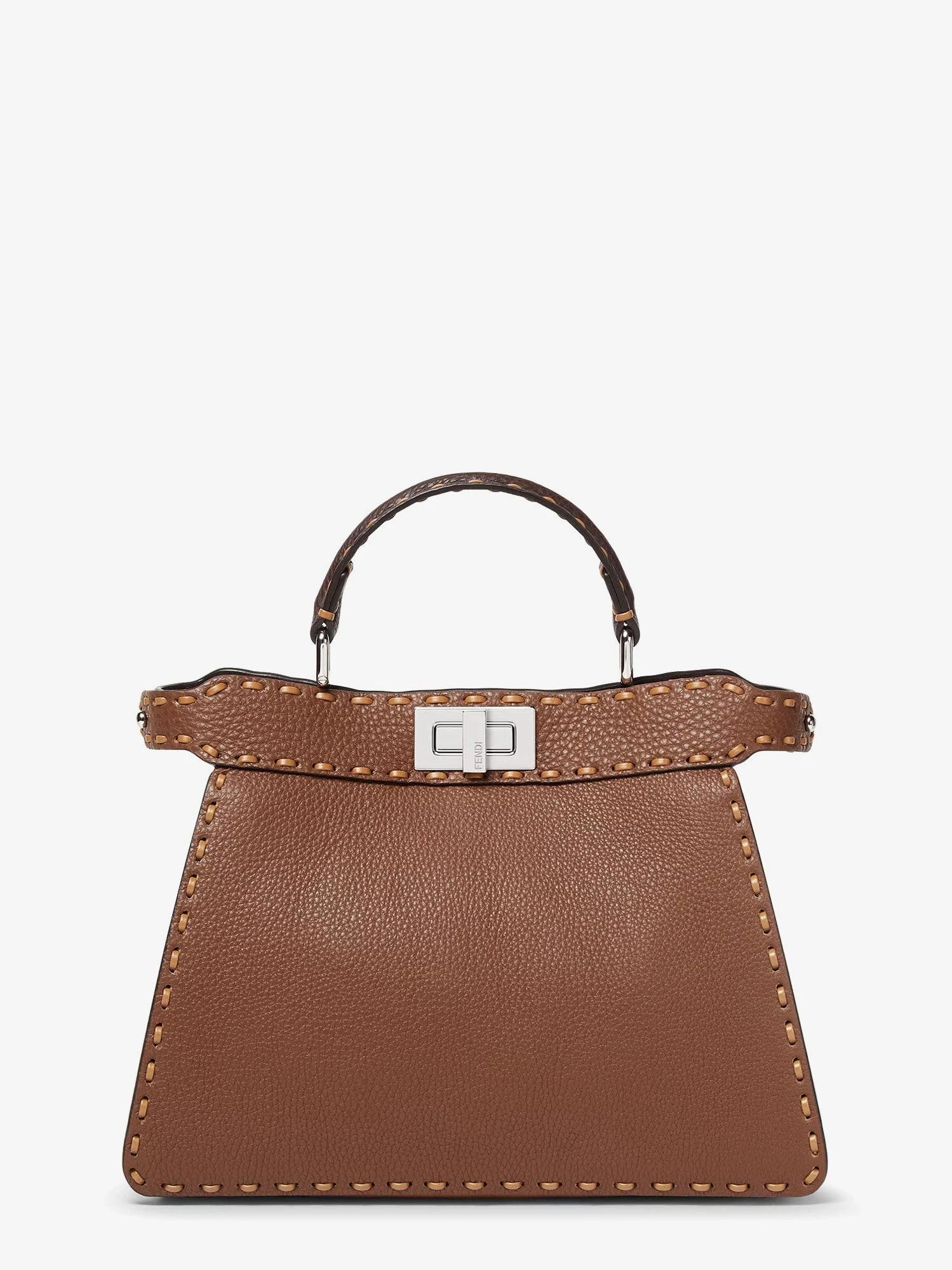 Peekaboo IseeU Small leather shoulder bag with Selleria macro stitching.webp