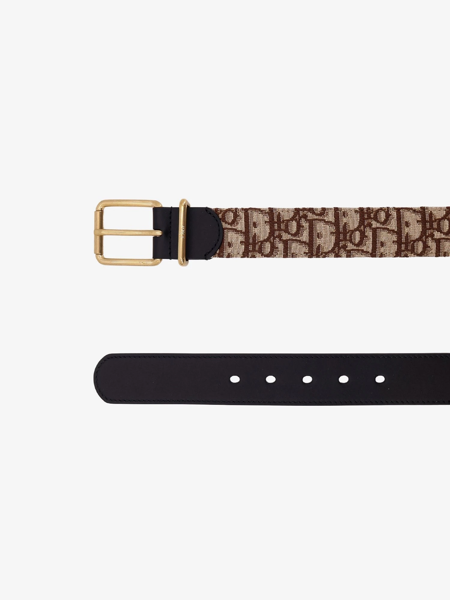 Leather belt with all-over Dior Oblique logo.webp