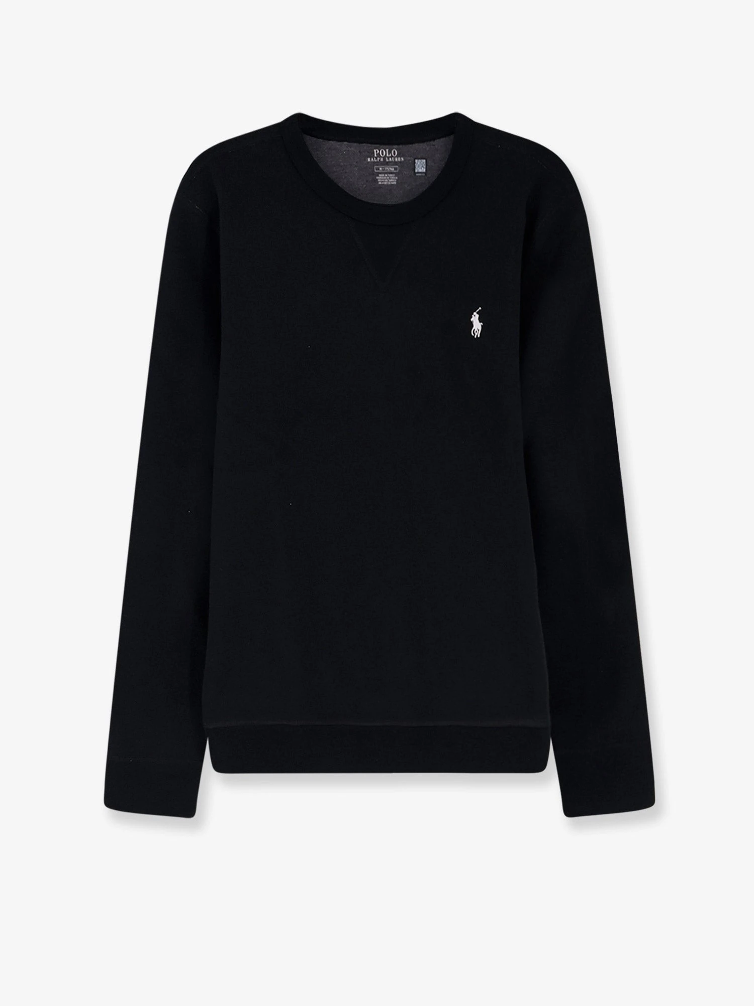Cotton blend sweatshirt with front embroidered logo.webp