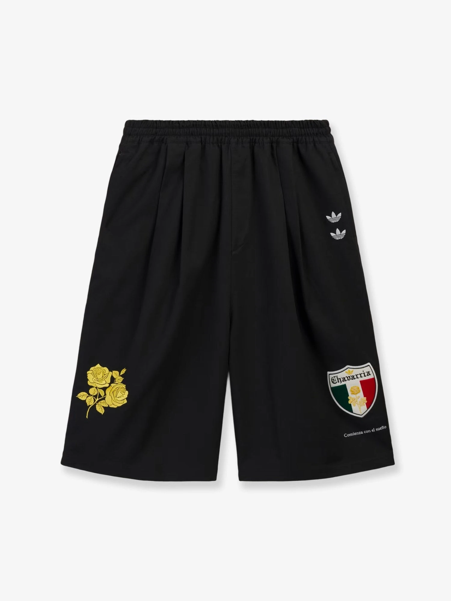 Oversized cotton Bermuda shorts with logo embroidery.webp
