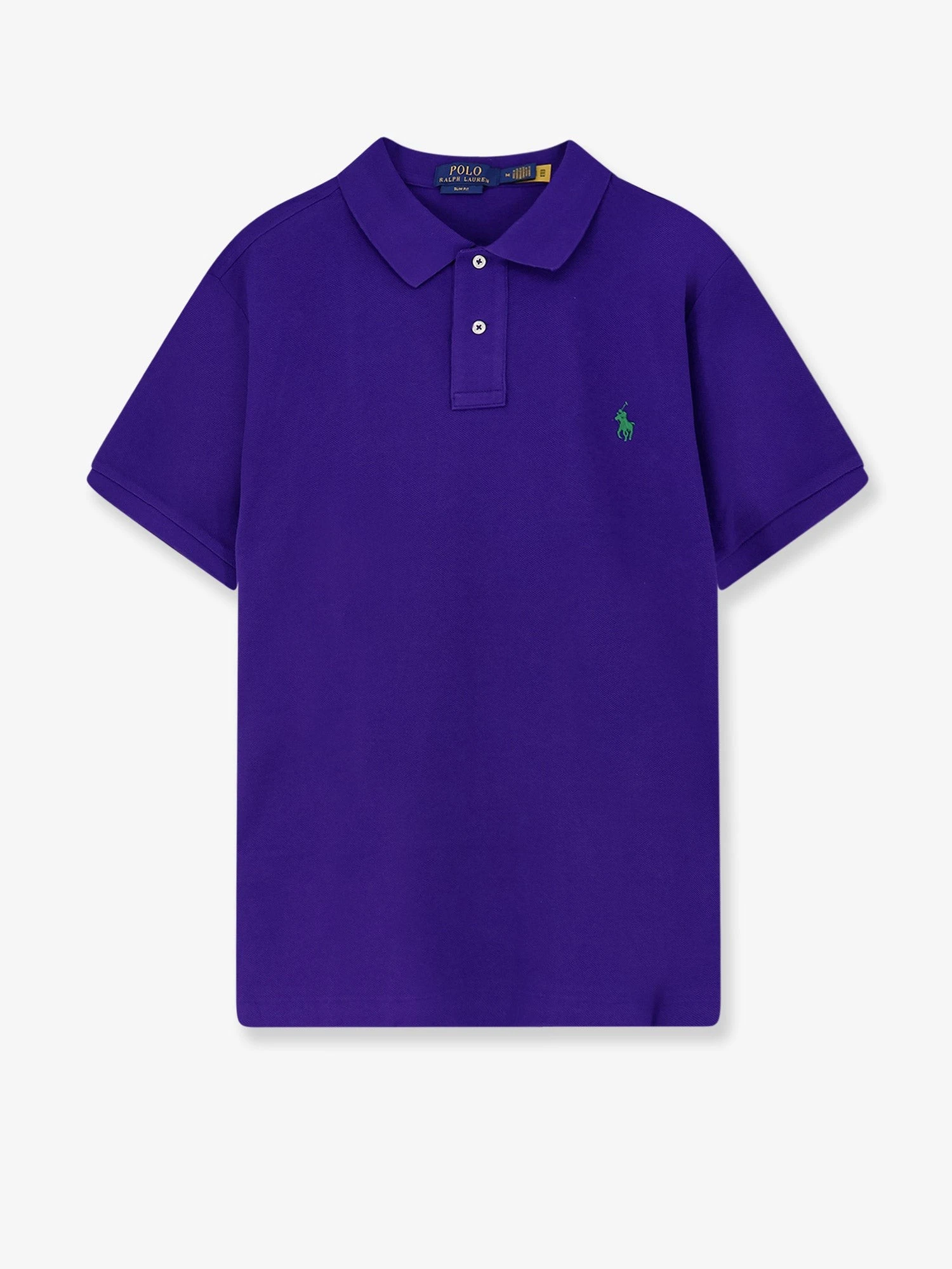 Cotton polo shirt with frontal embroidered logo.webp