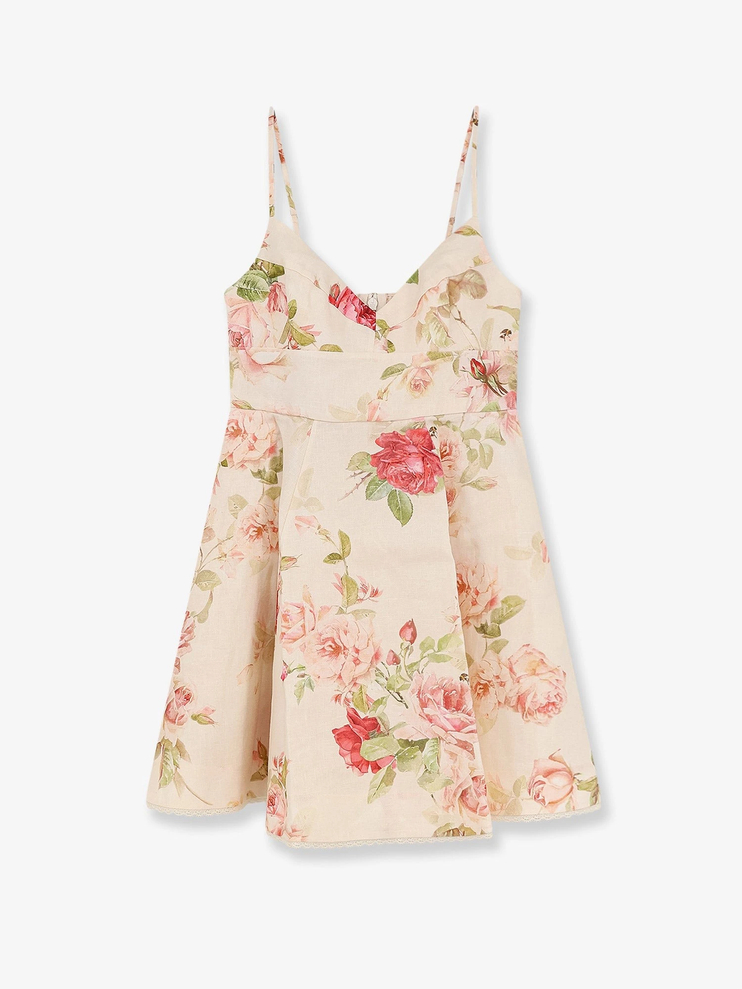 Roselight short linen dress with floral print.webp