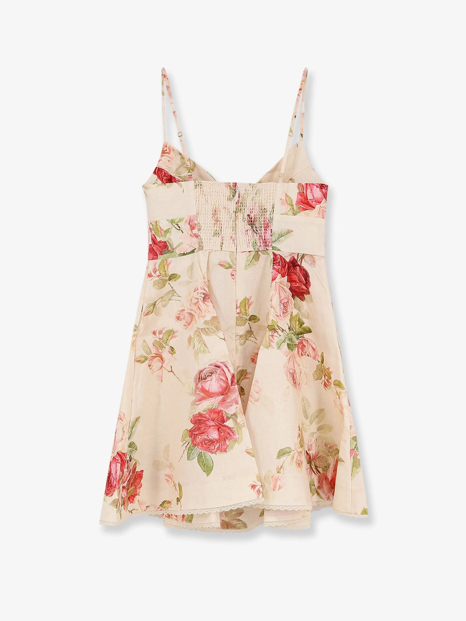 Roselight short linen dress with floral print.webp