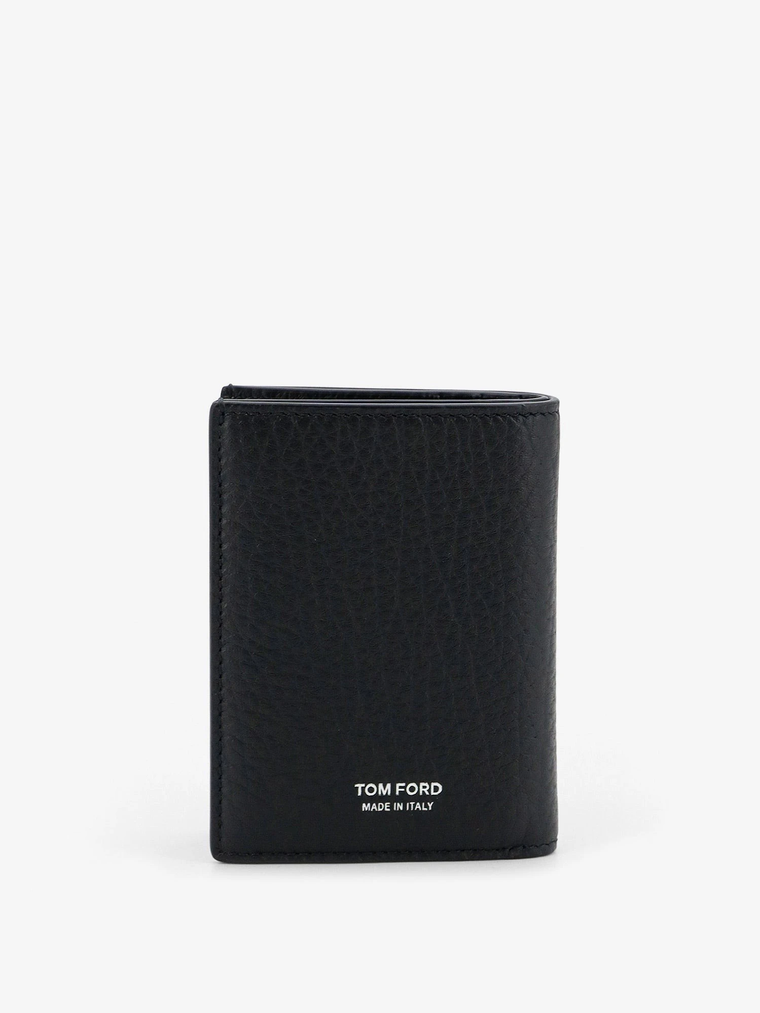 Leather card holder with embossed logo.webp
